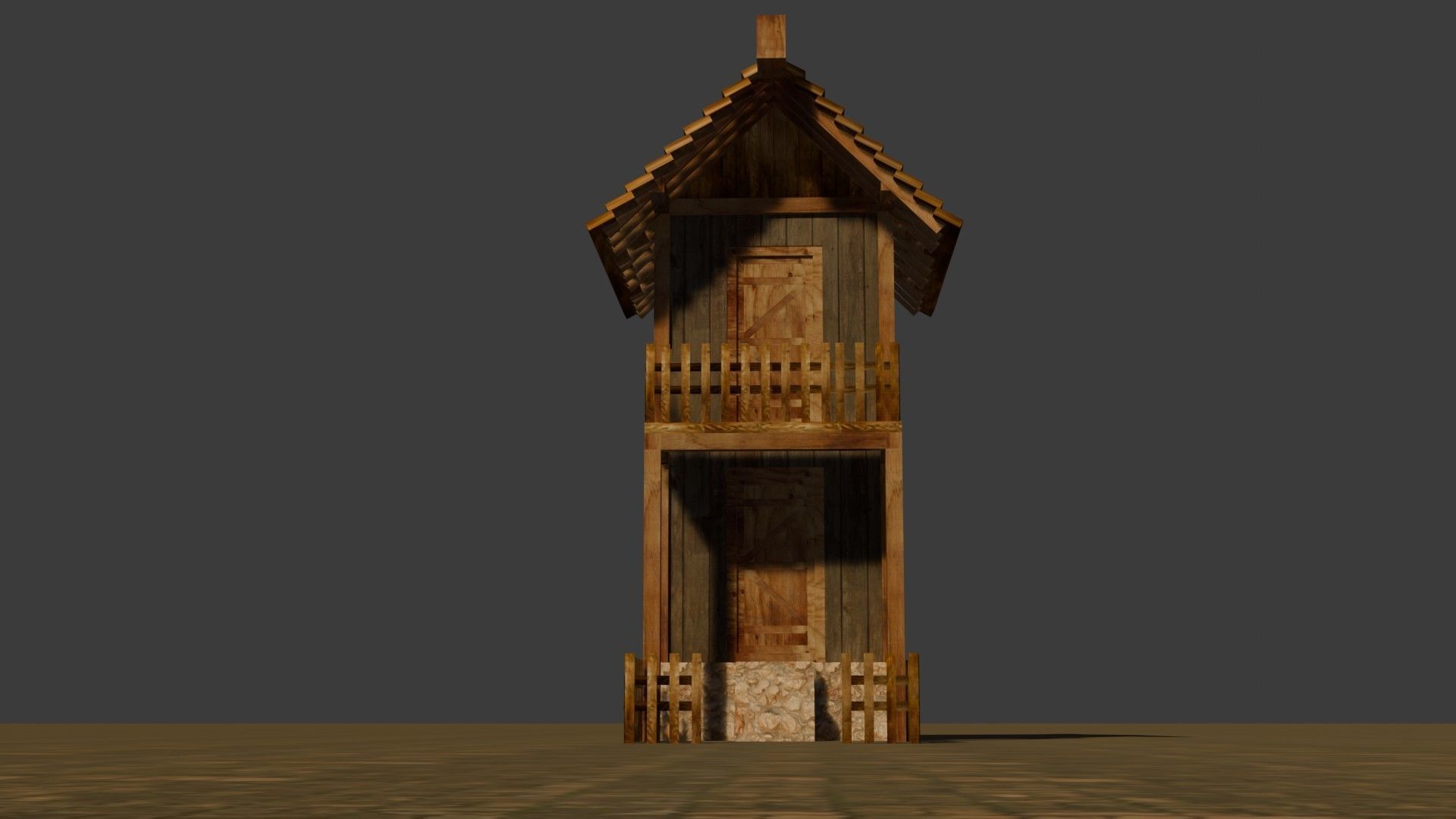 medieval house 6 Free low-poly 3D model_10