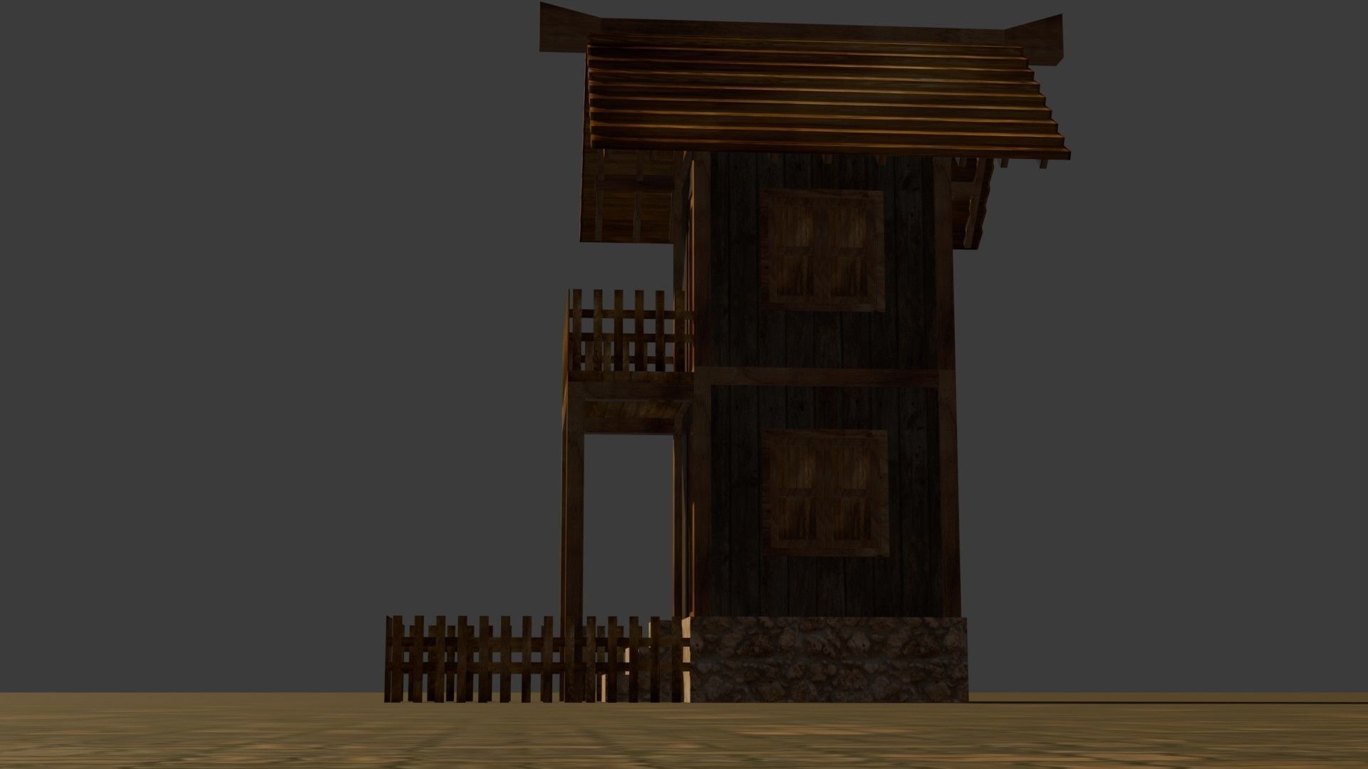 medieval house 6 Free low-poly 3D model_12