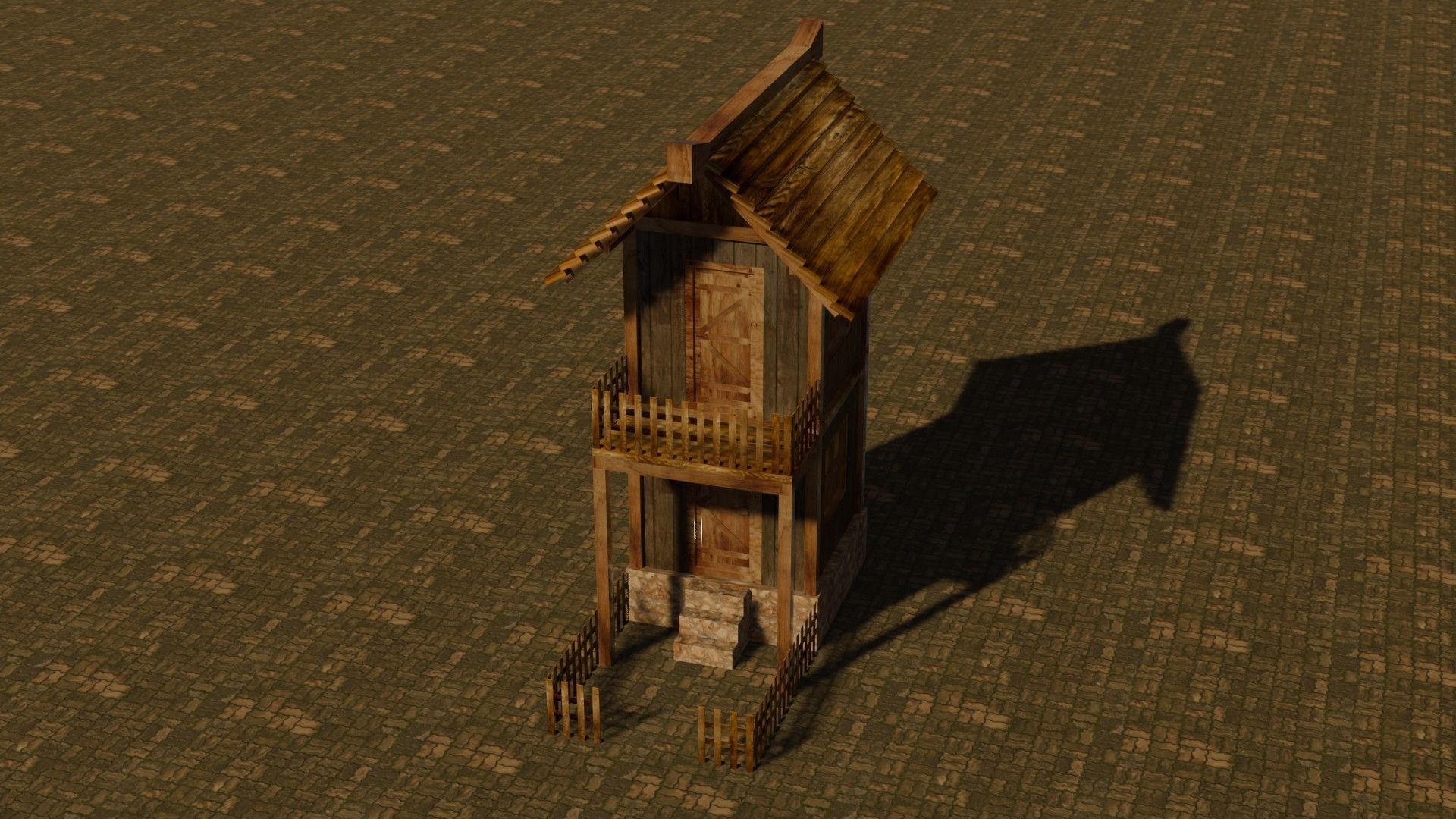 medieval house 6 Free low-poly 3D model_3
