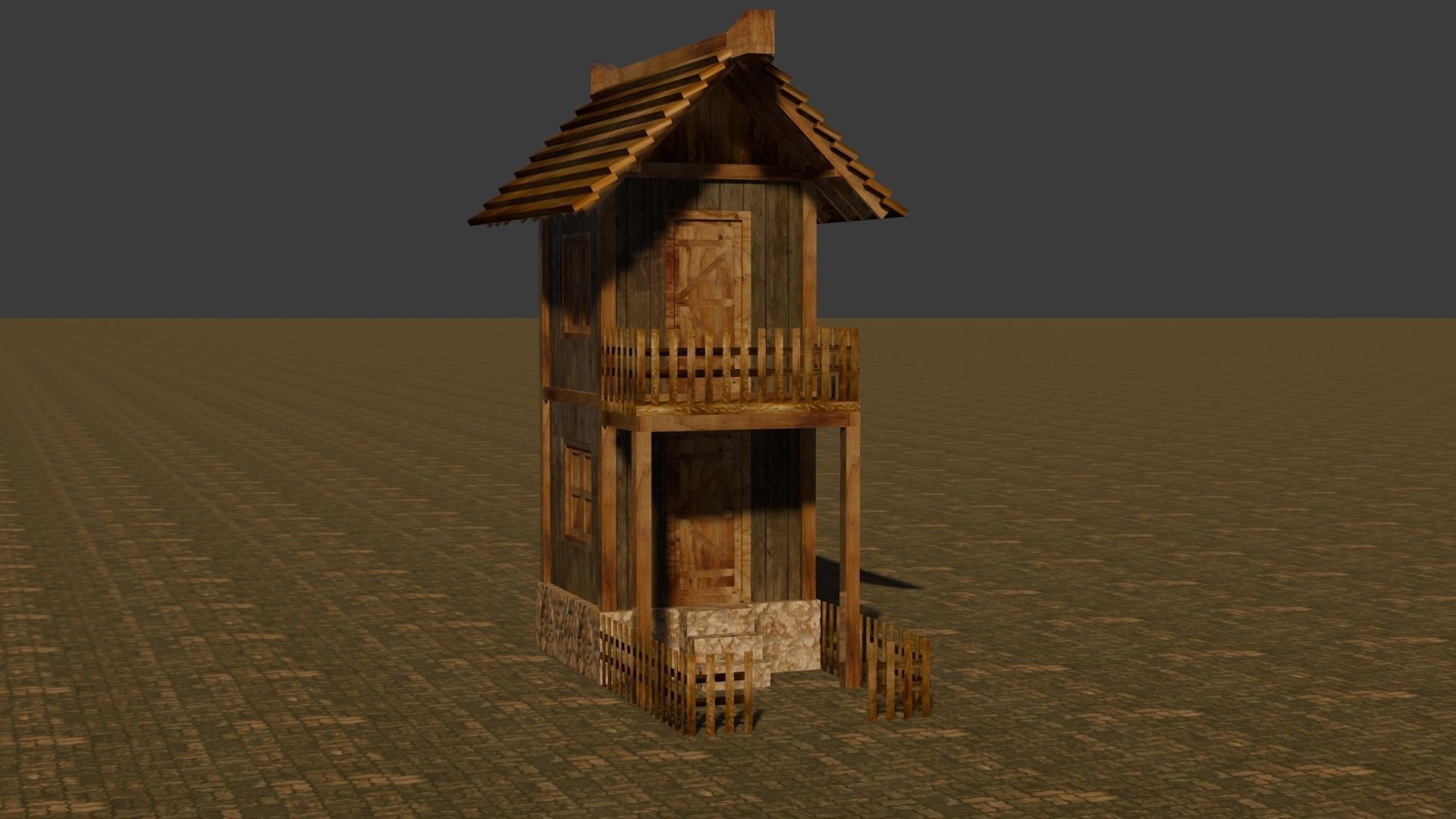 medieval house 6 Free low-poly 3D model_16