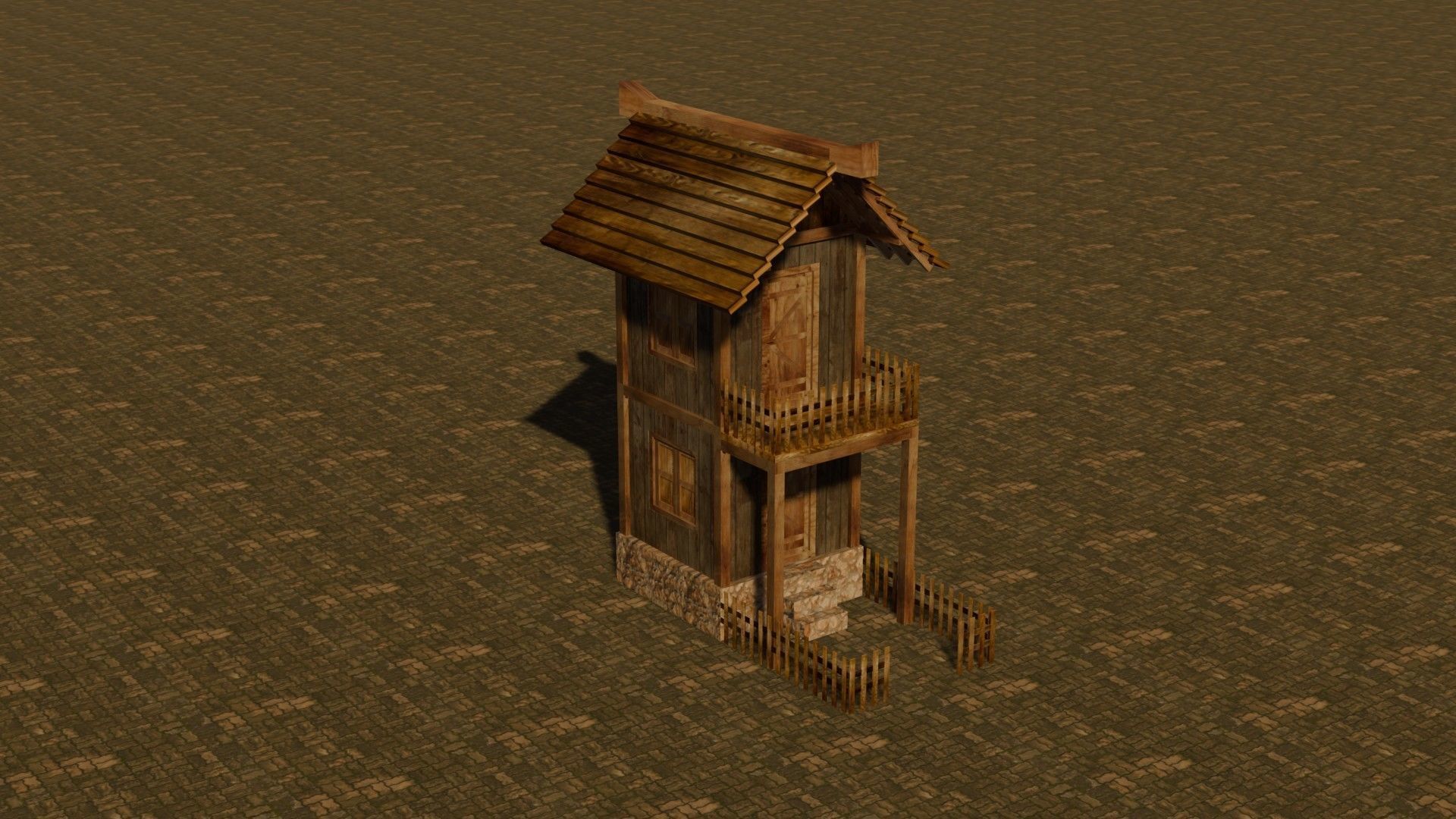 medieval house 6 Free low-poly 3D model_4