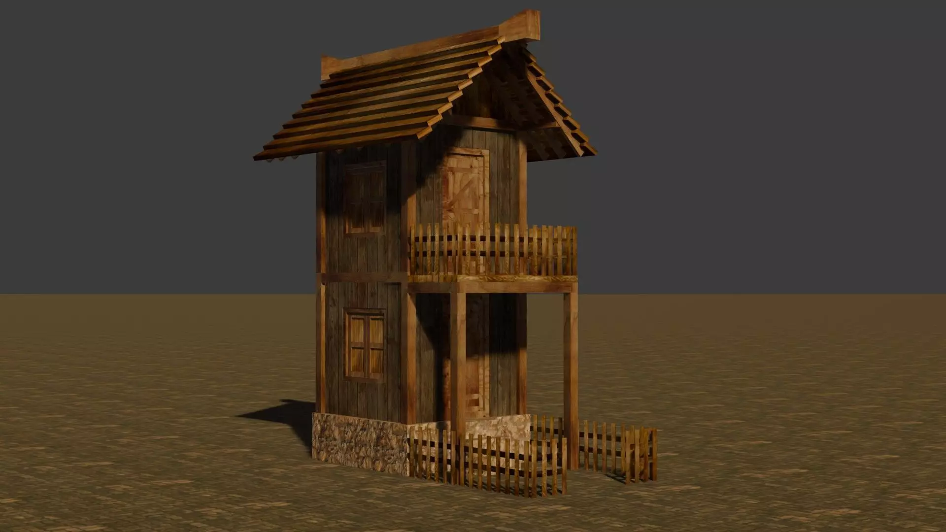 medieval house 6 Free low-poly 3D model_0
