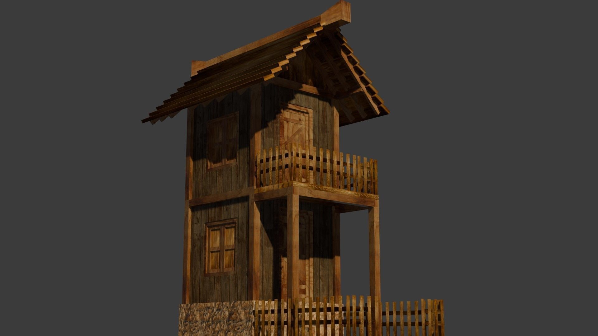 medieval house 6 Free low-poly 3D model_11