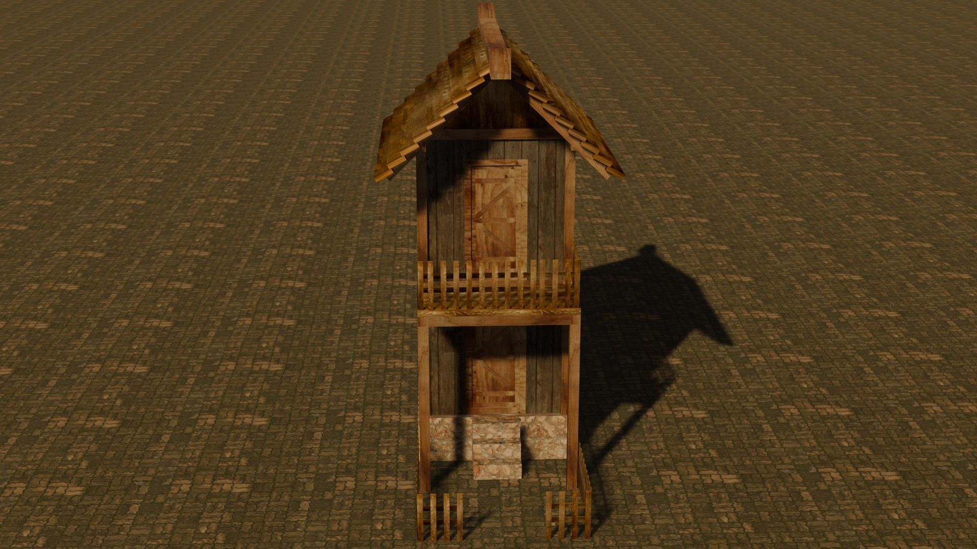 medieval house 6 Free low-poly 3D model_1