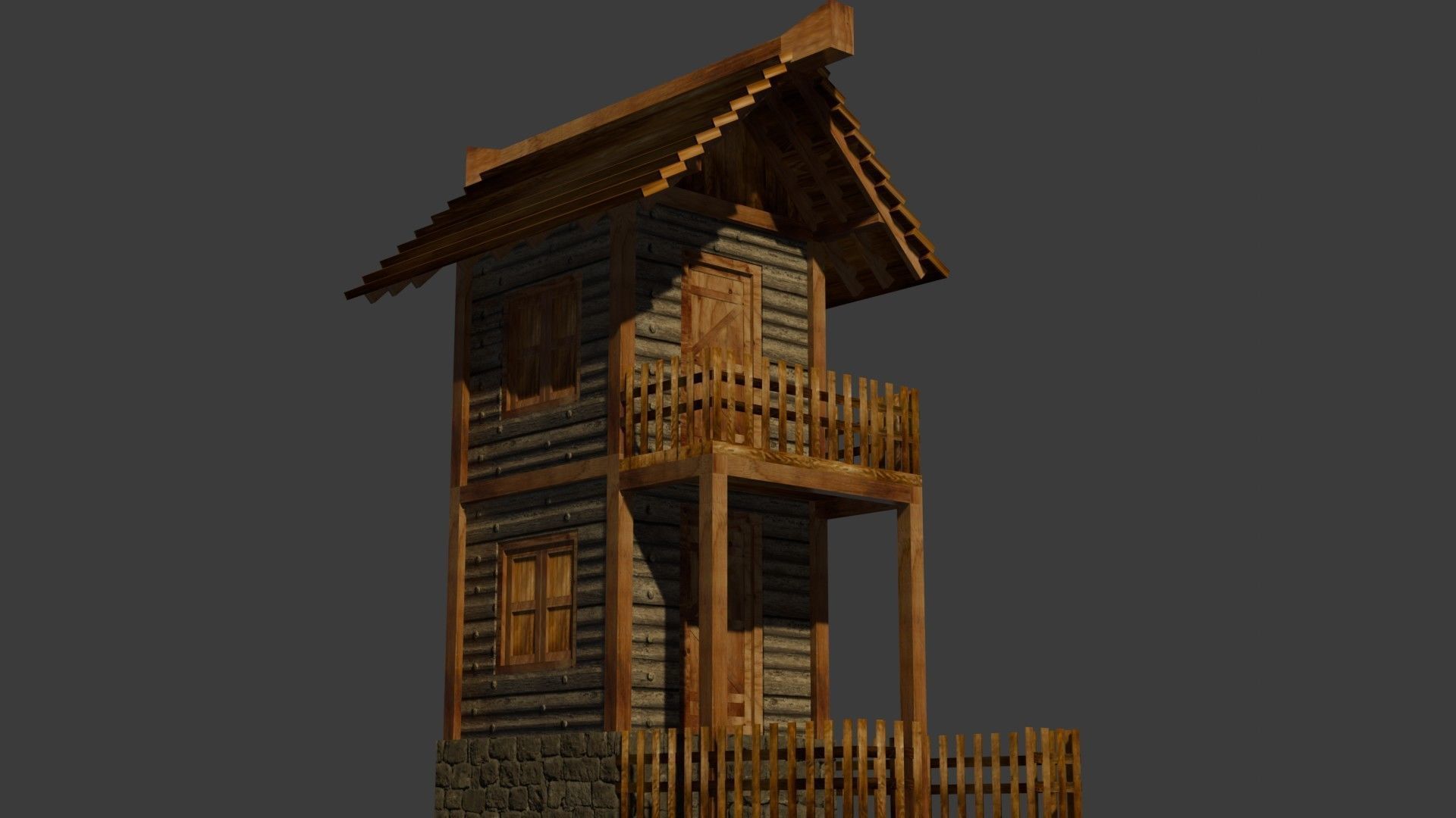 medieval house 4 Free low-poly 3D model_11