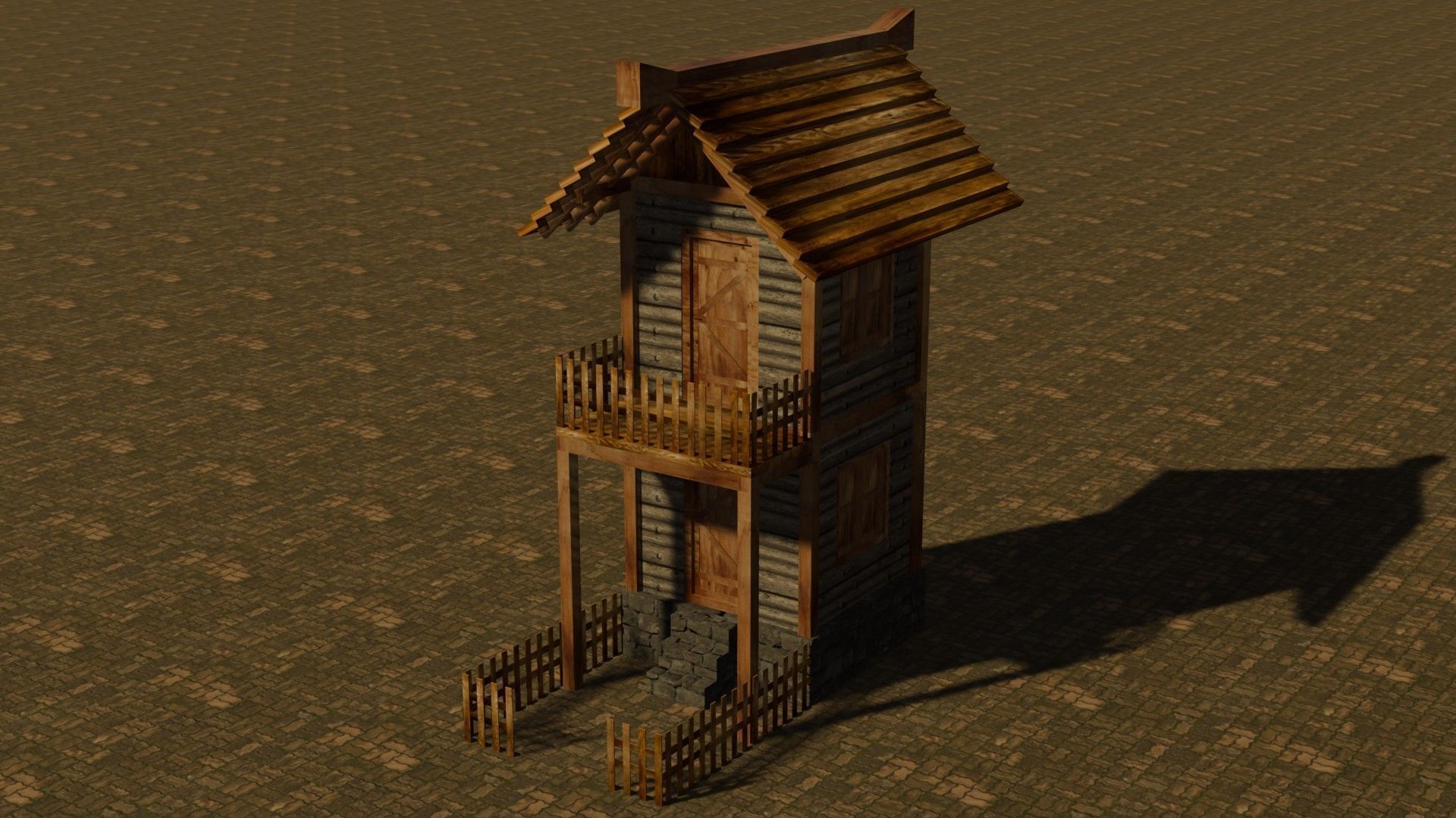 medieval house 4 Free low-poly 3D model_2