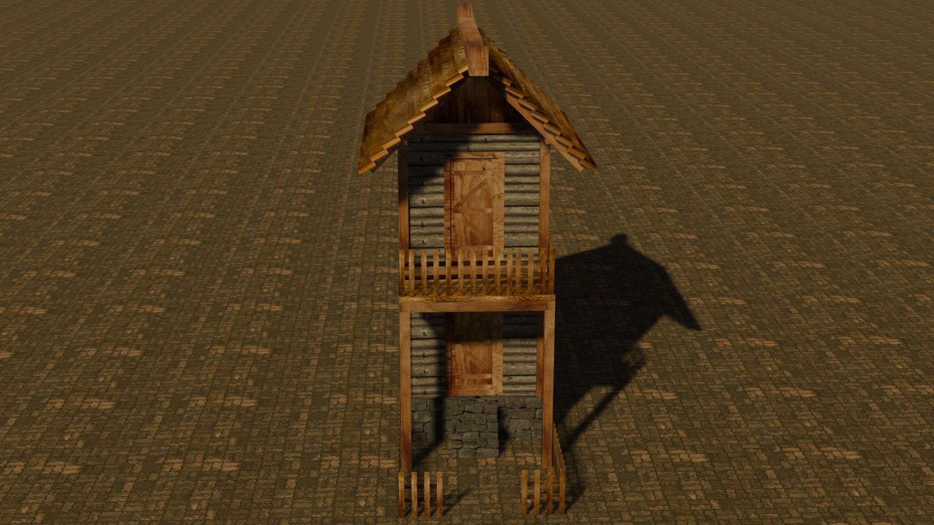 medieval house 4 Free low-poly 3D model_1