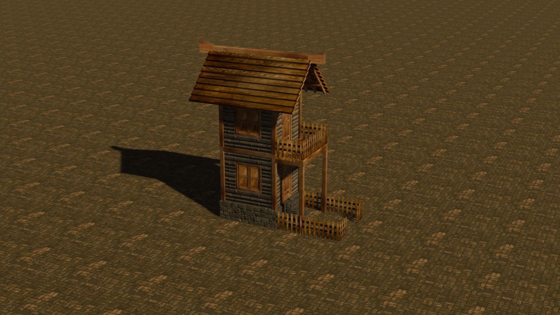 medieval house 4 Free low-poly 3D model_5