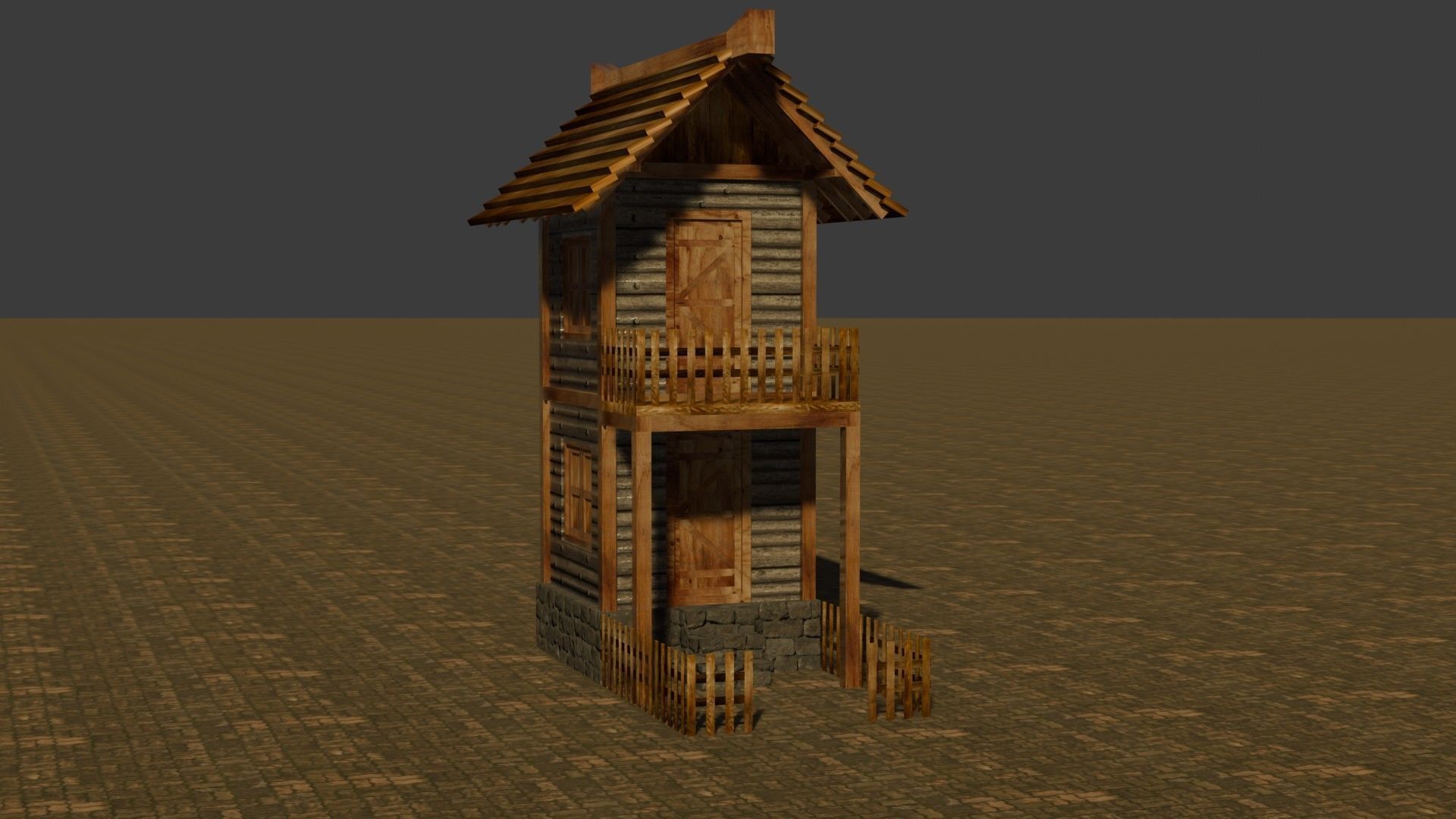 medieval house 4 Free low-poly 3D model_16