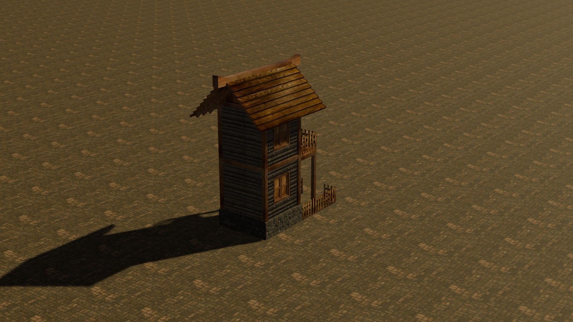 medieval house 4 Free low-poly 3D model_7