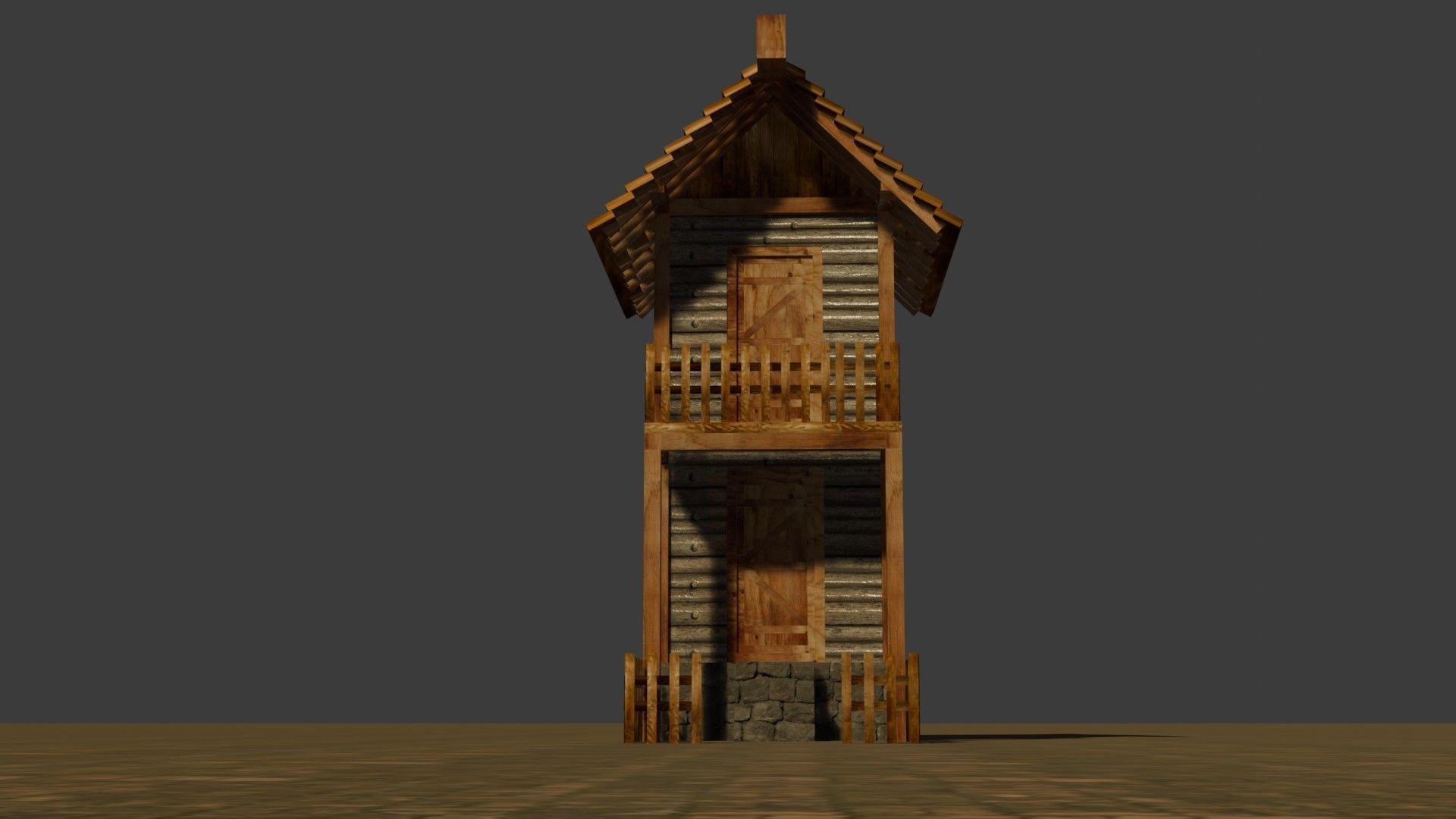 medieval house 4 Free low-poly 3D model_10