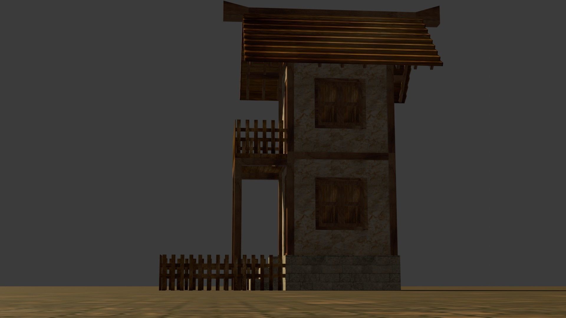 medieval house 11 Free low-poly 3D model_12