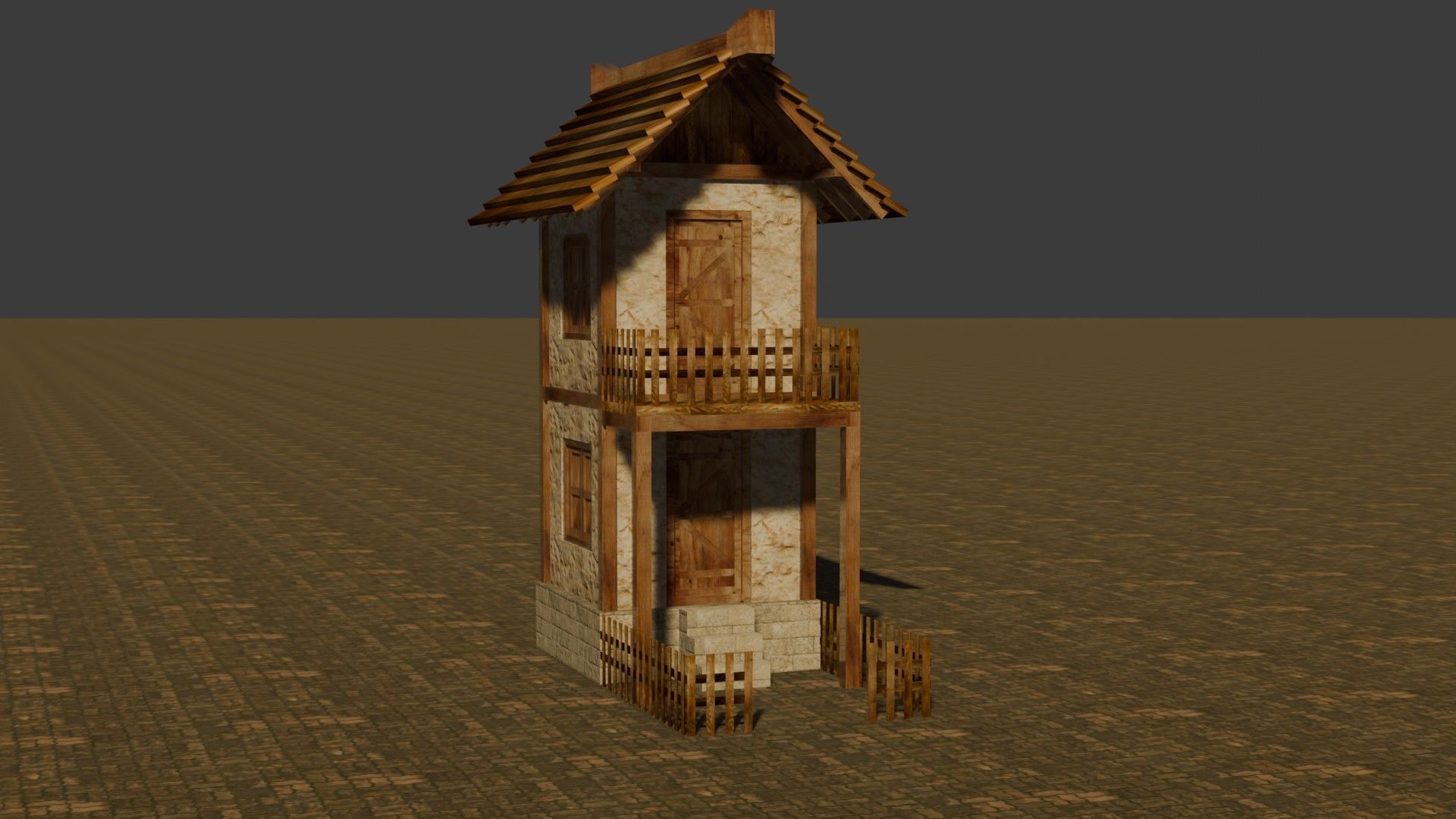 medieval house 11 Free low-poly 3D model_16