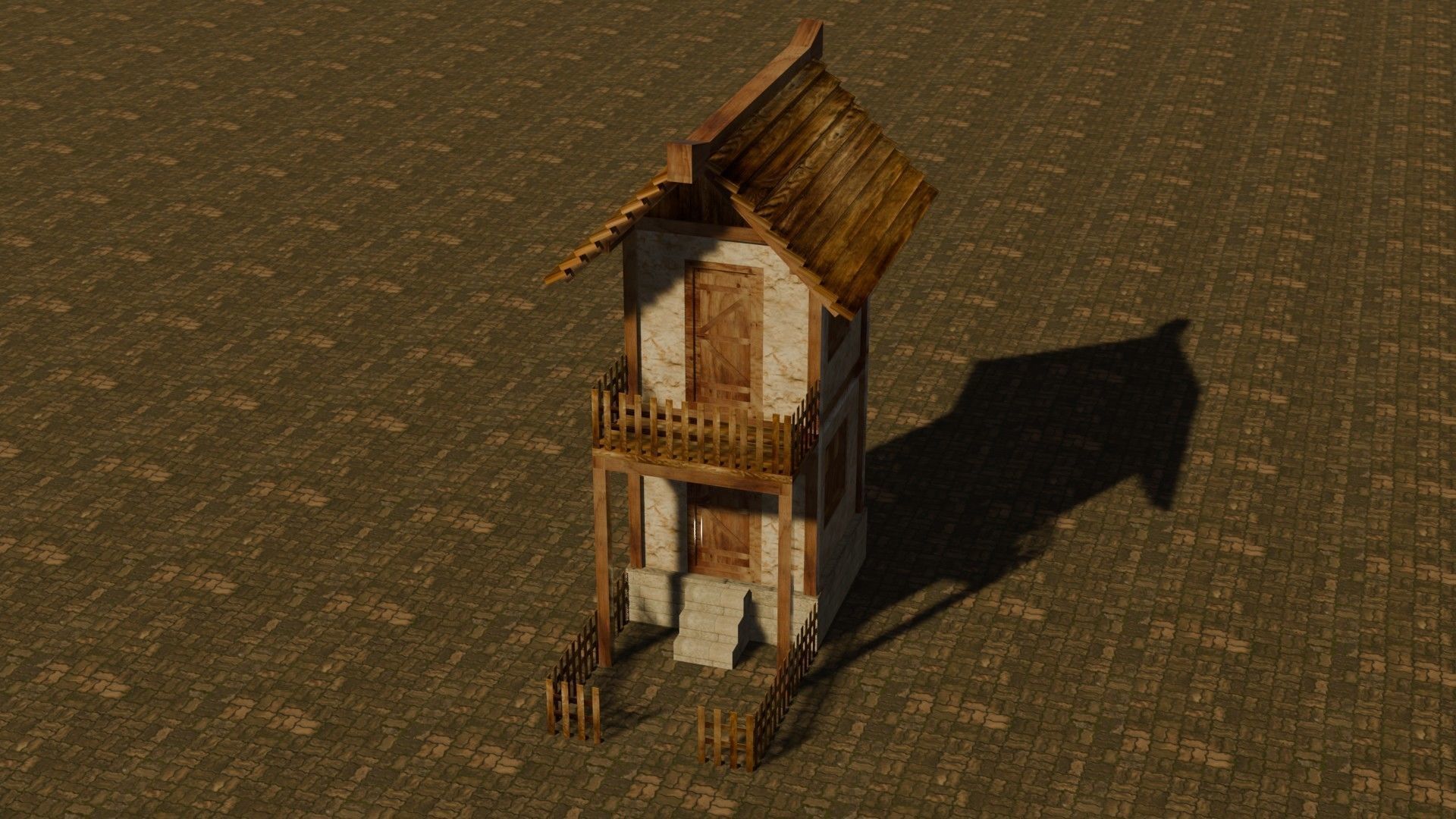 medieval house 11 Free low-poly 3D model_3