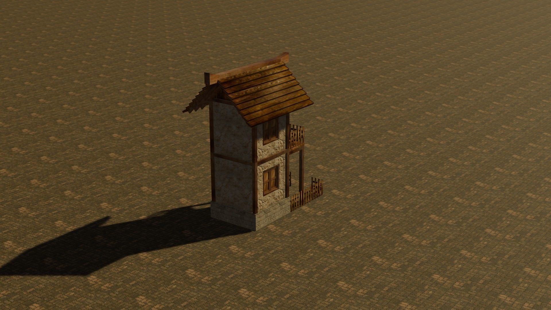 medieval house 11 Free low-poly 3D model_7