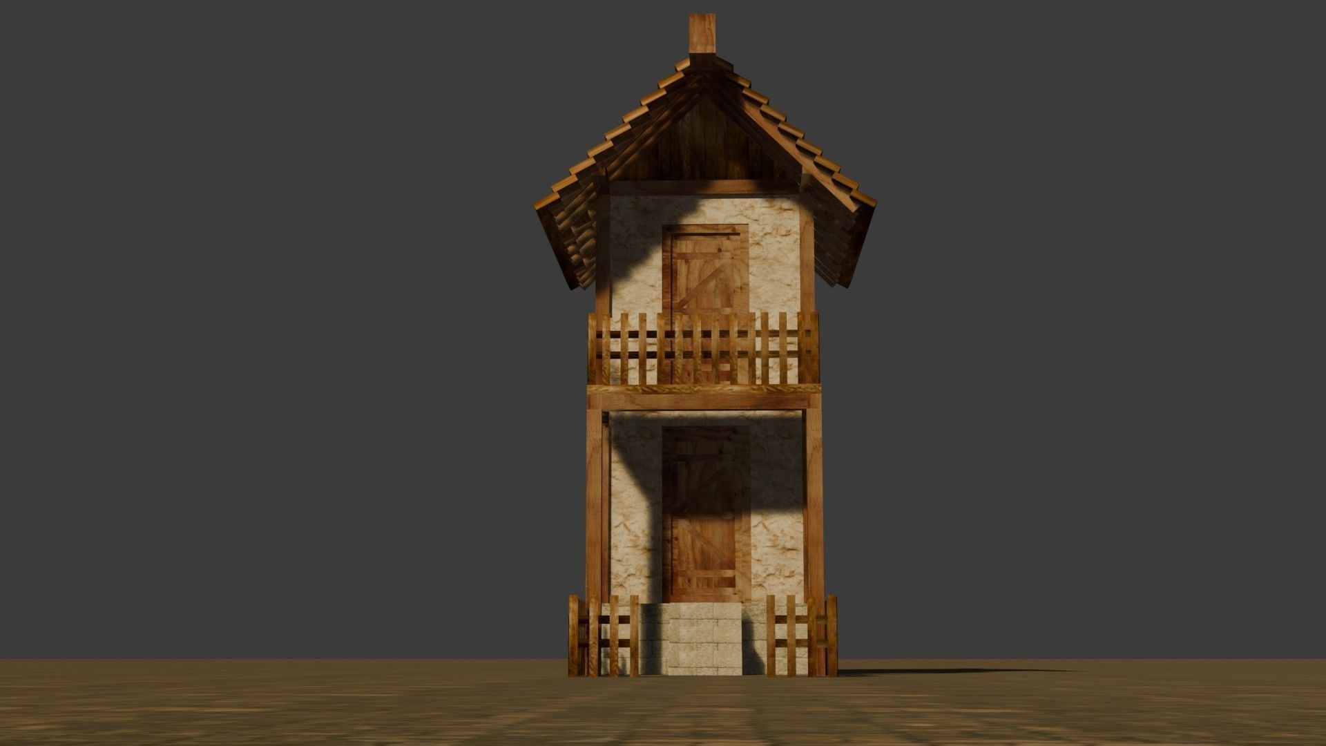 medieval house 11 Free low-poly 3D model_10