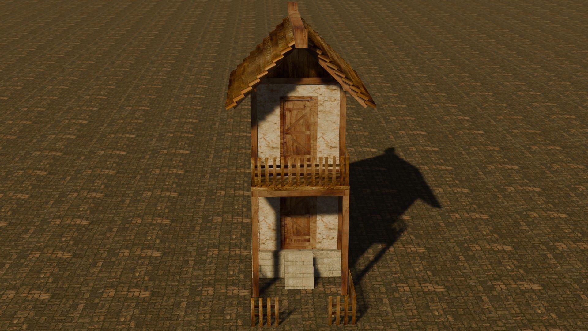 medieval house 11 Free low-poly 3D model_1