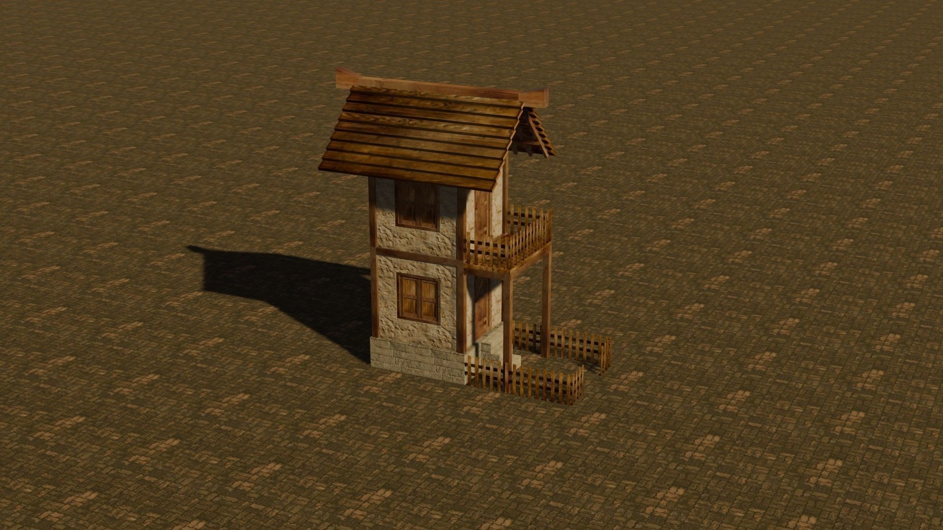 medieval house 11 Free low-poly 3D model_5