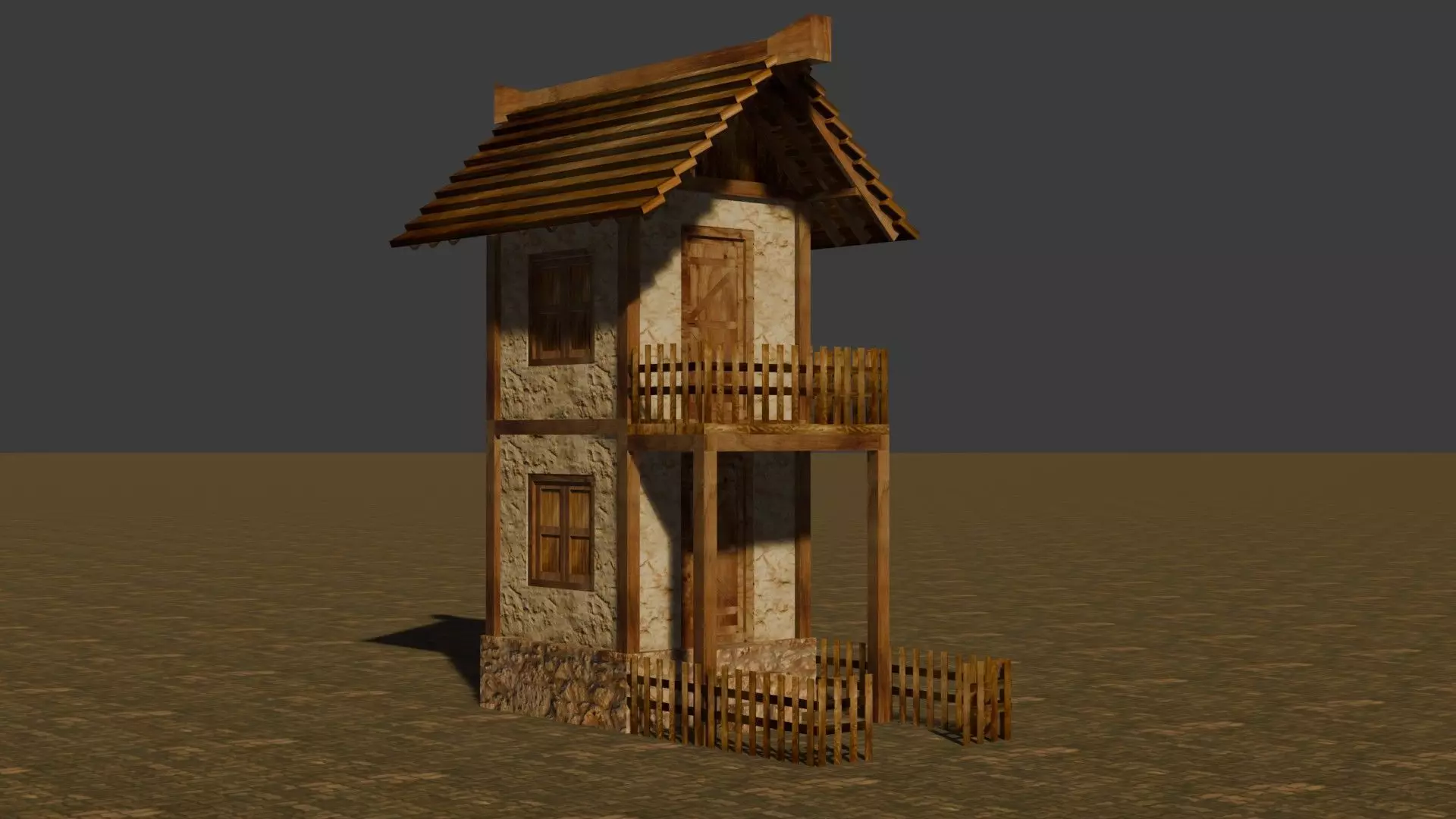 medieval house 10 Free low-poly 3D model_0