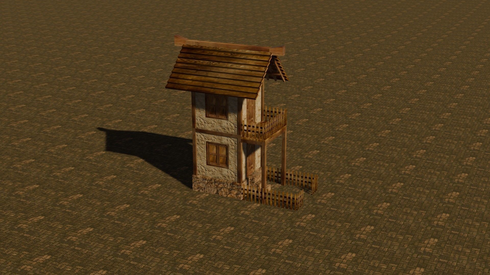 medieval house 10 Free low-poly 3D model_5