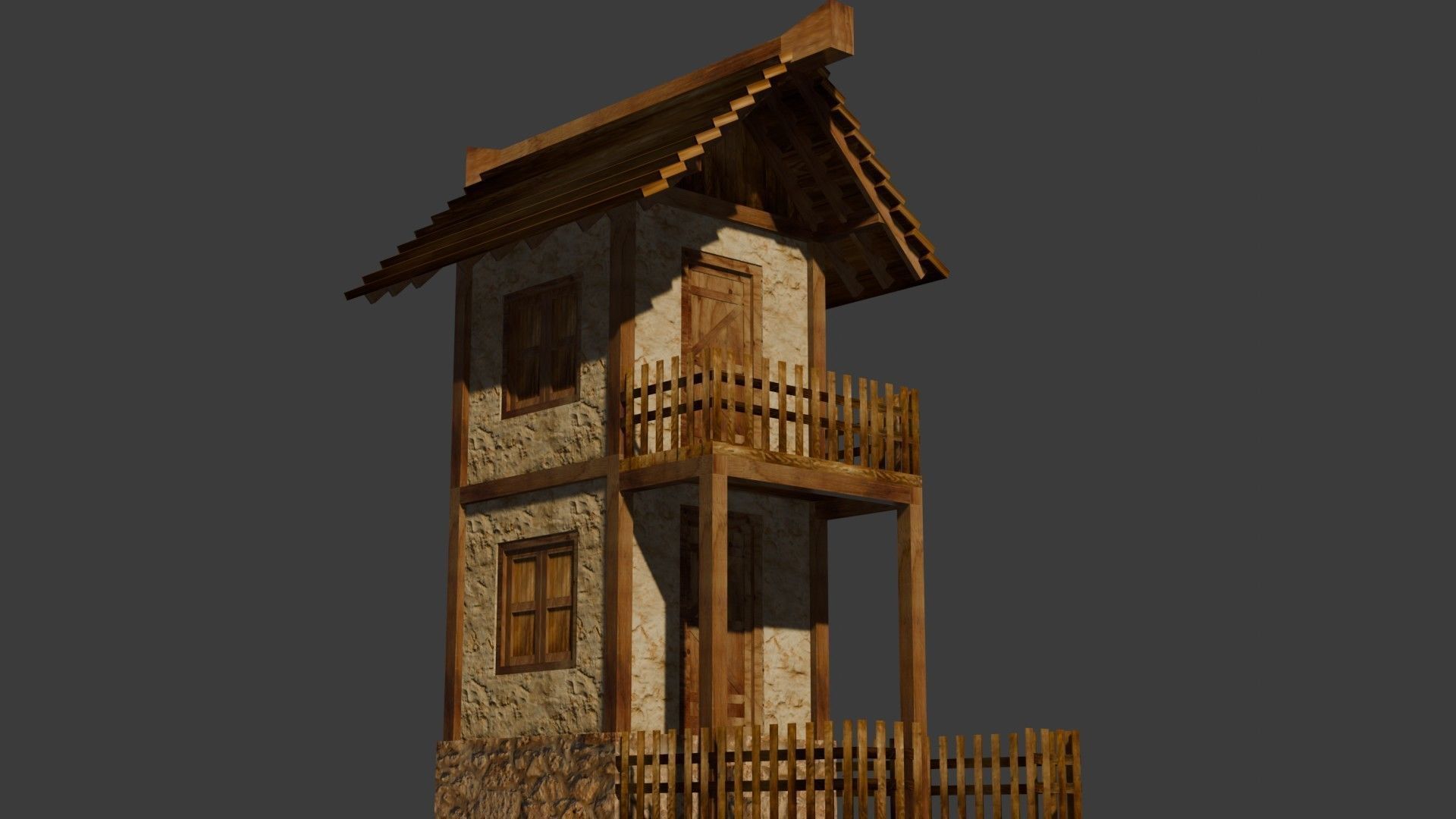 medieval house 10 Free low-poly 3D model_11
