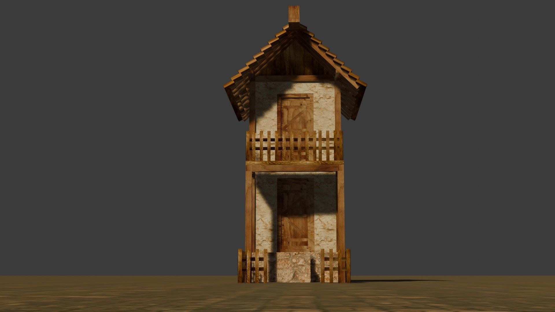 medieval house 10 Free low-poly 3D model_10