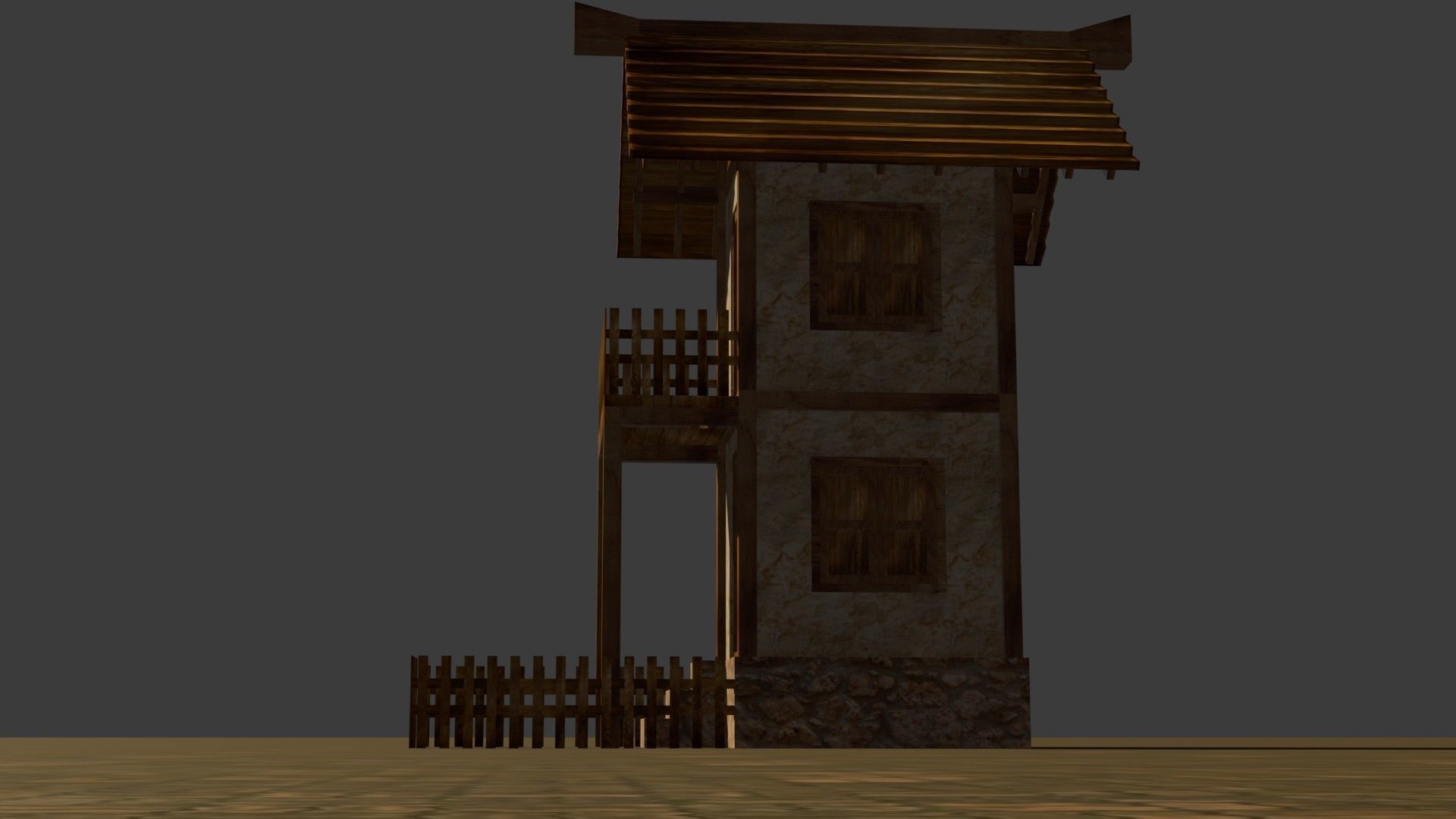 medieval house 10 Free low-poly 3D model_12