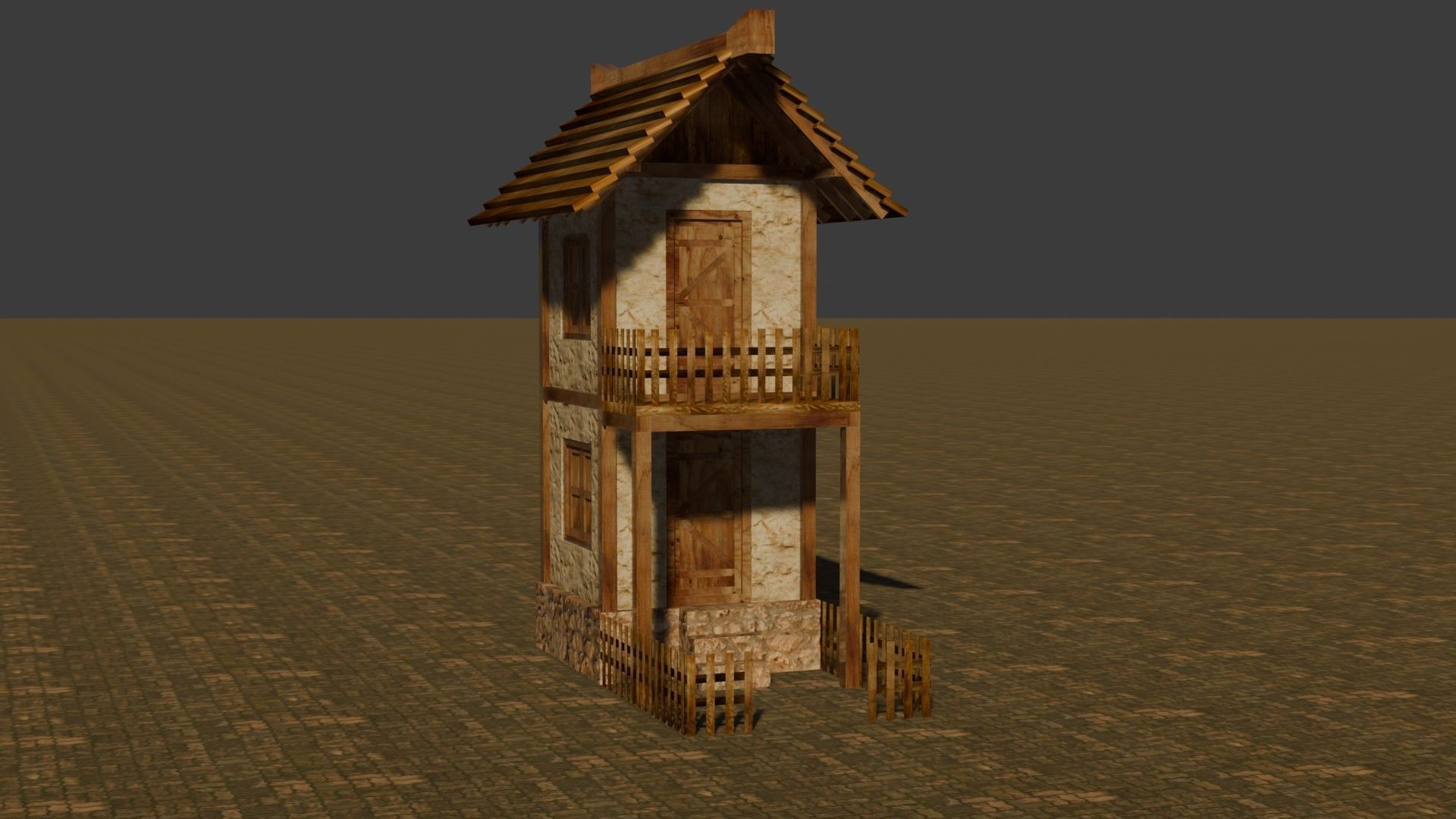 medieval house 10 Free low-poly 3D model_16