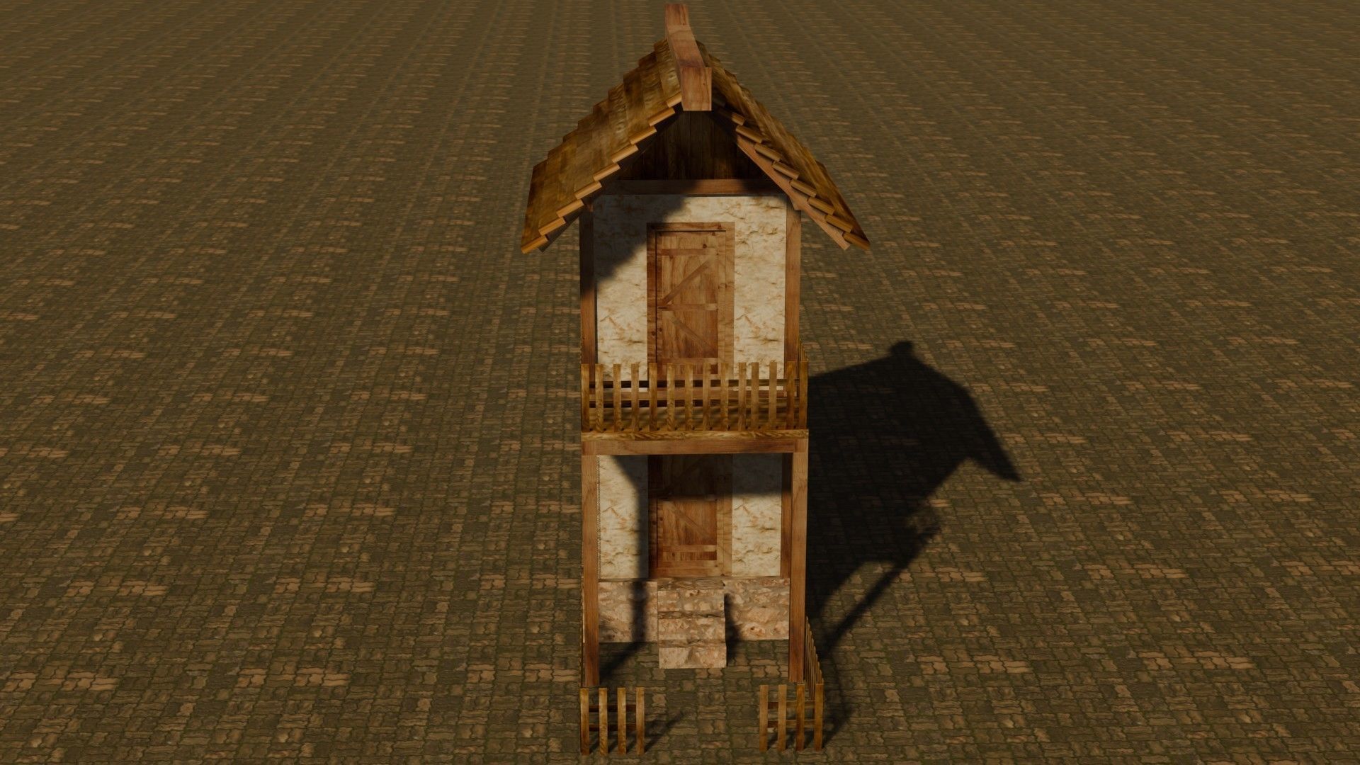 medieval house 10 Free low-poly 3D model_1