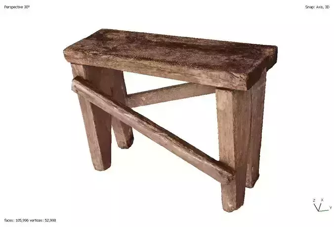 Old wooden agricultural chair