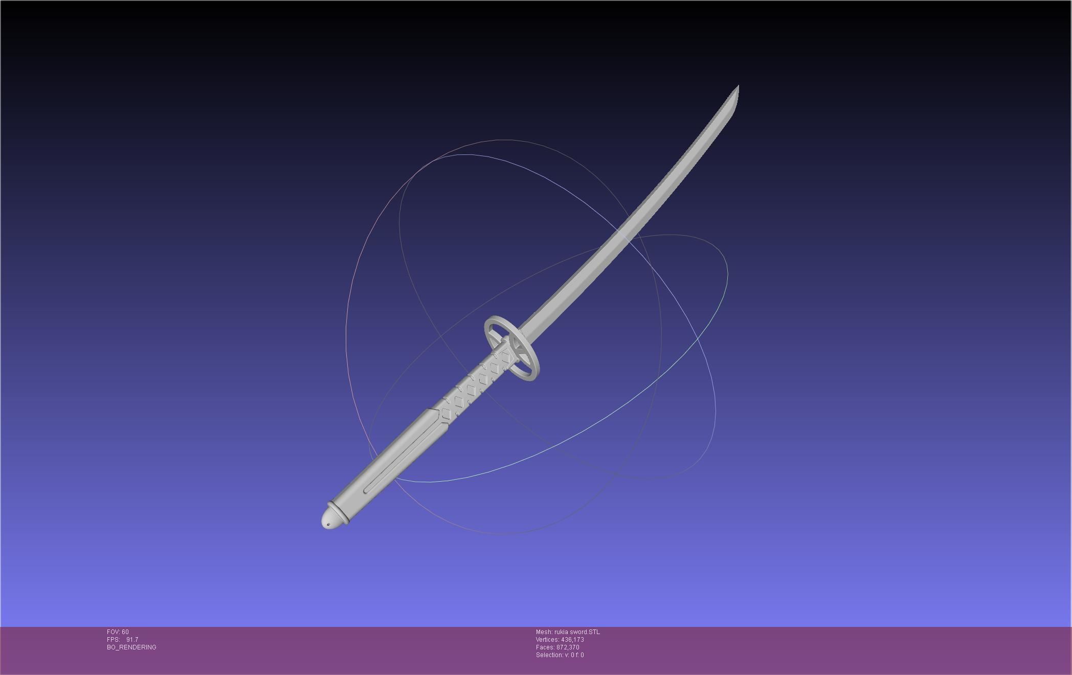 Bleach Kuchiki Rukia Sword Printable Assembly 3D print model_1