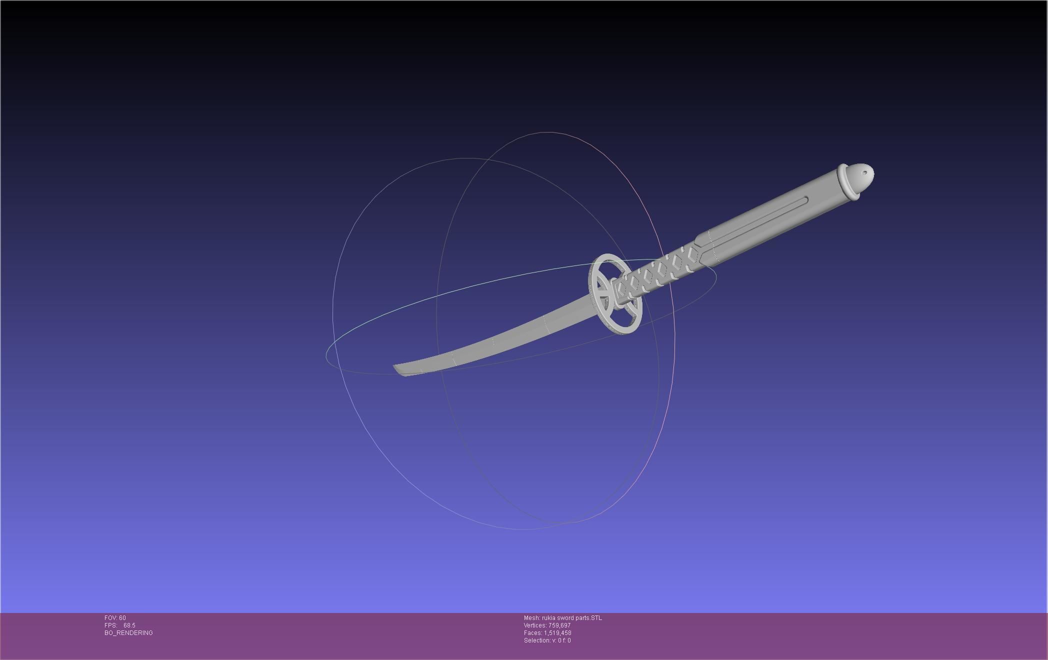 Bleach Kuchiki Rukia Sword Printable Assembly 3D print model_52