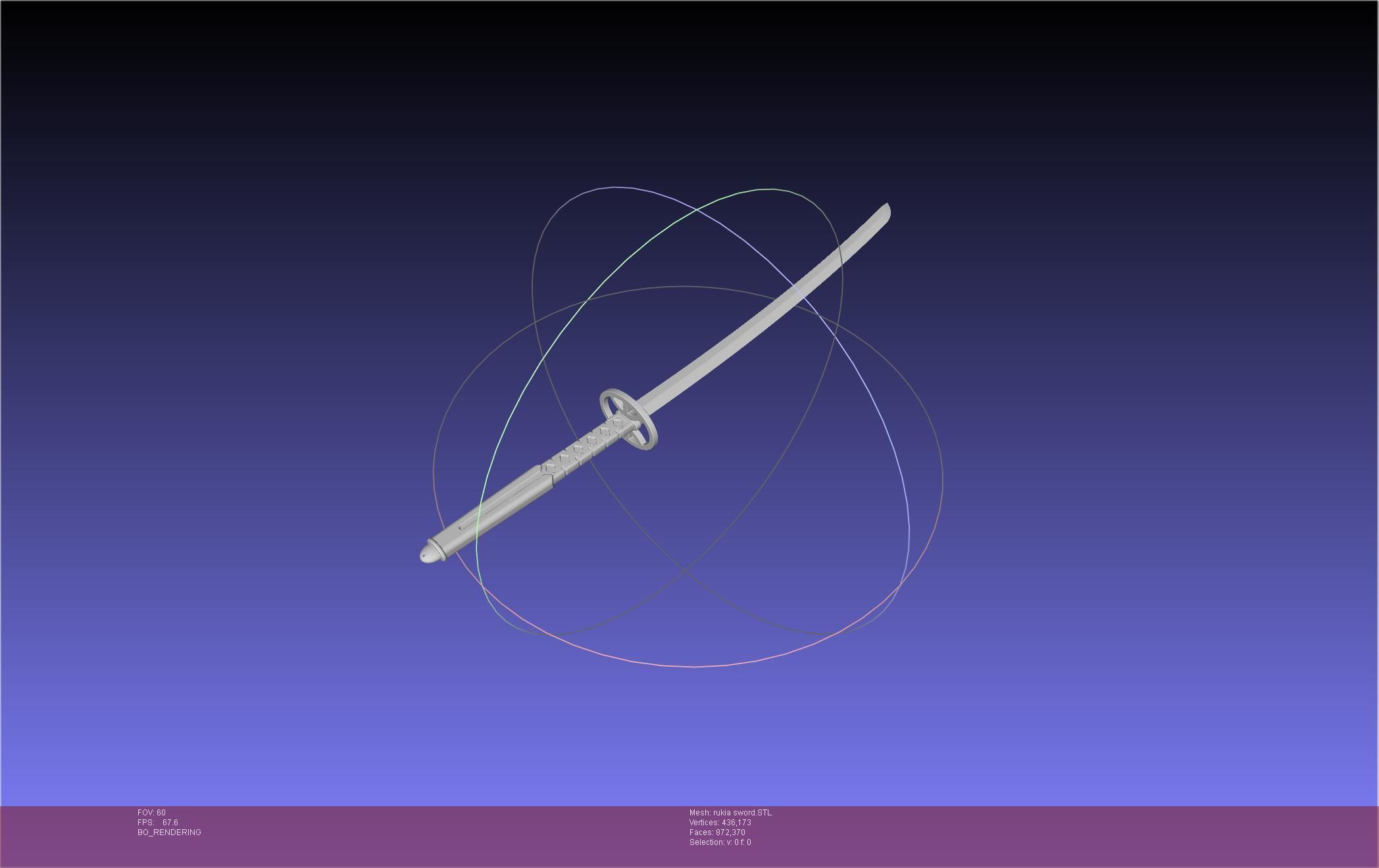 Bleach Kuchiki Rukia Sword Printable Assembly 3D print model_4