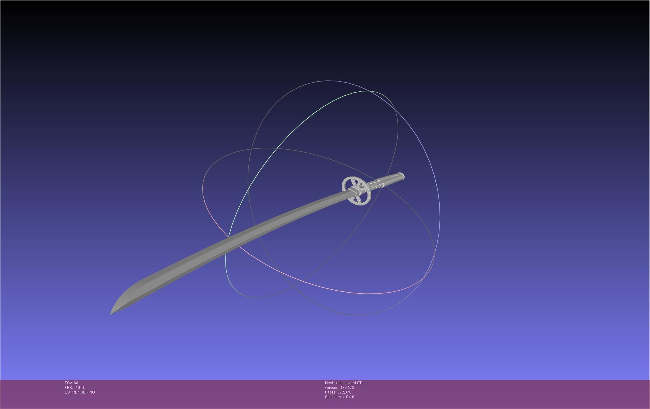 Bleach Kuchiki Rukia Sword Printable Assembly 3D print model_9