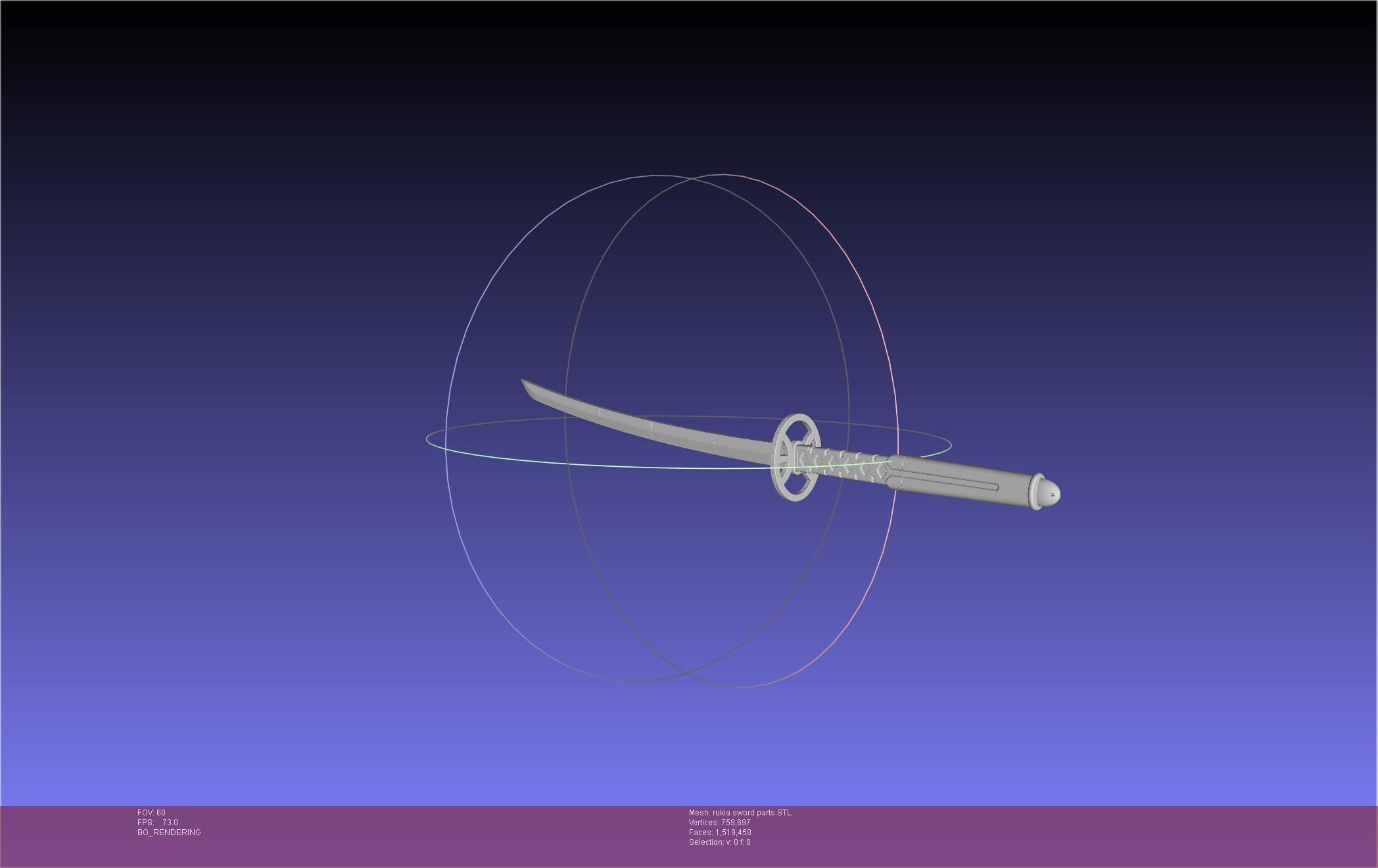 Bleach Kuchiki Rukia Sword Printable Assembly 3D print model_45