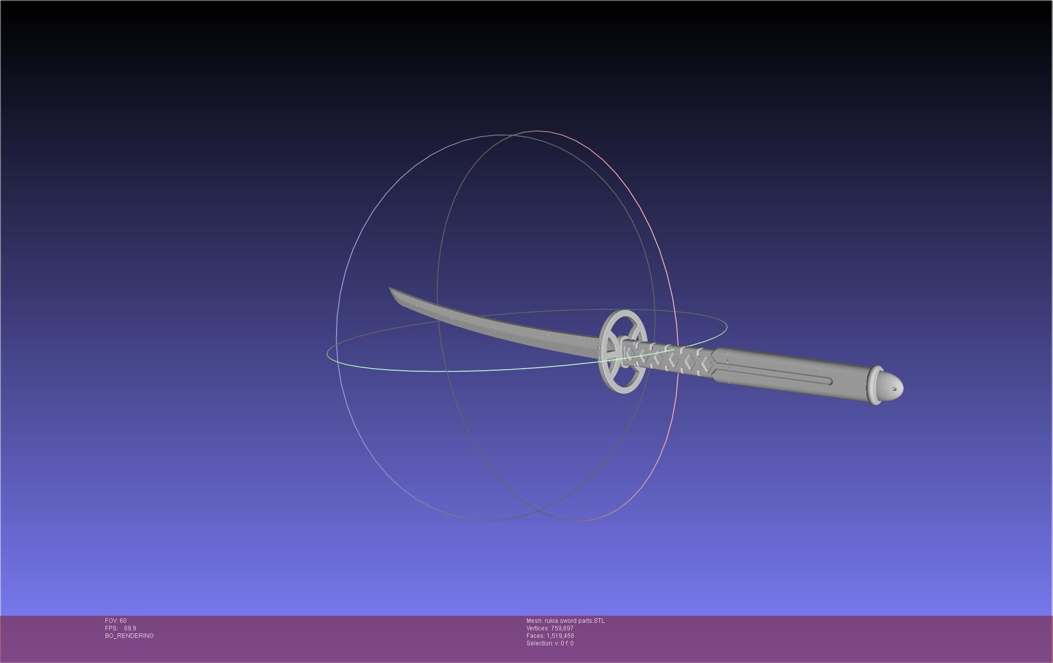 Bleach Kuchiki Rukia Sword Printable Assembly 3D print model_54