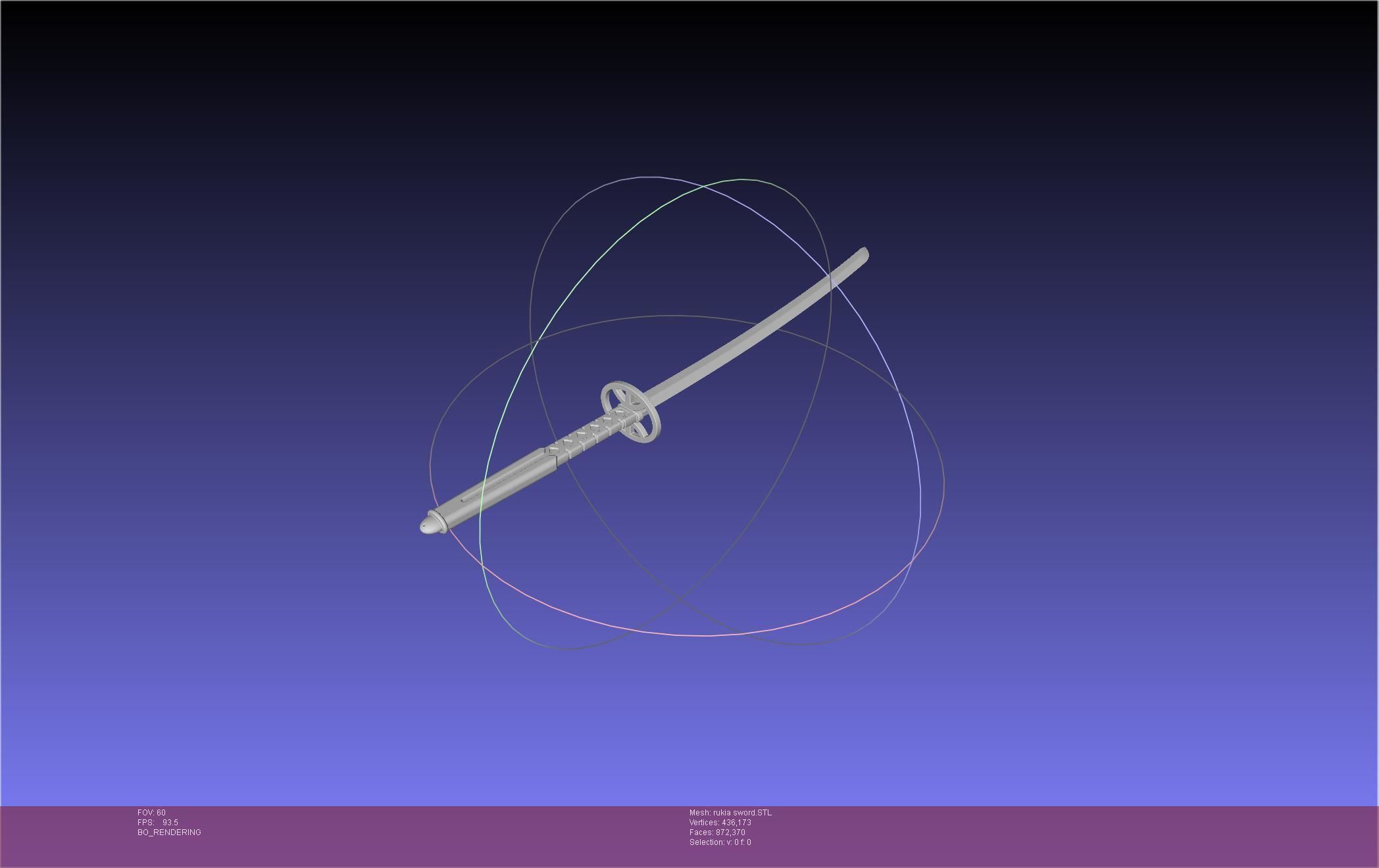 Bleach Kuchiki Rukia Sword Printable Assembly 3D print model_12