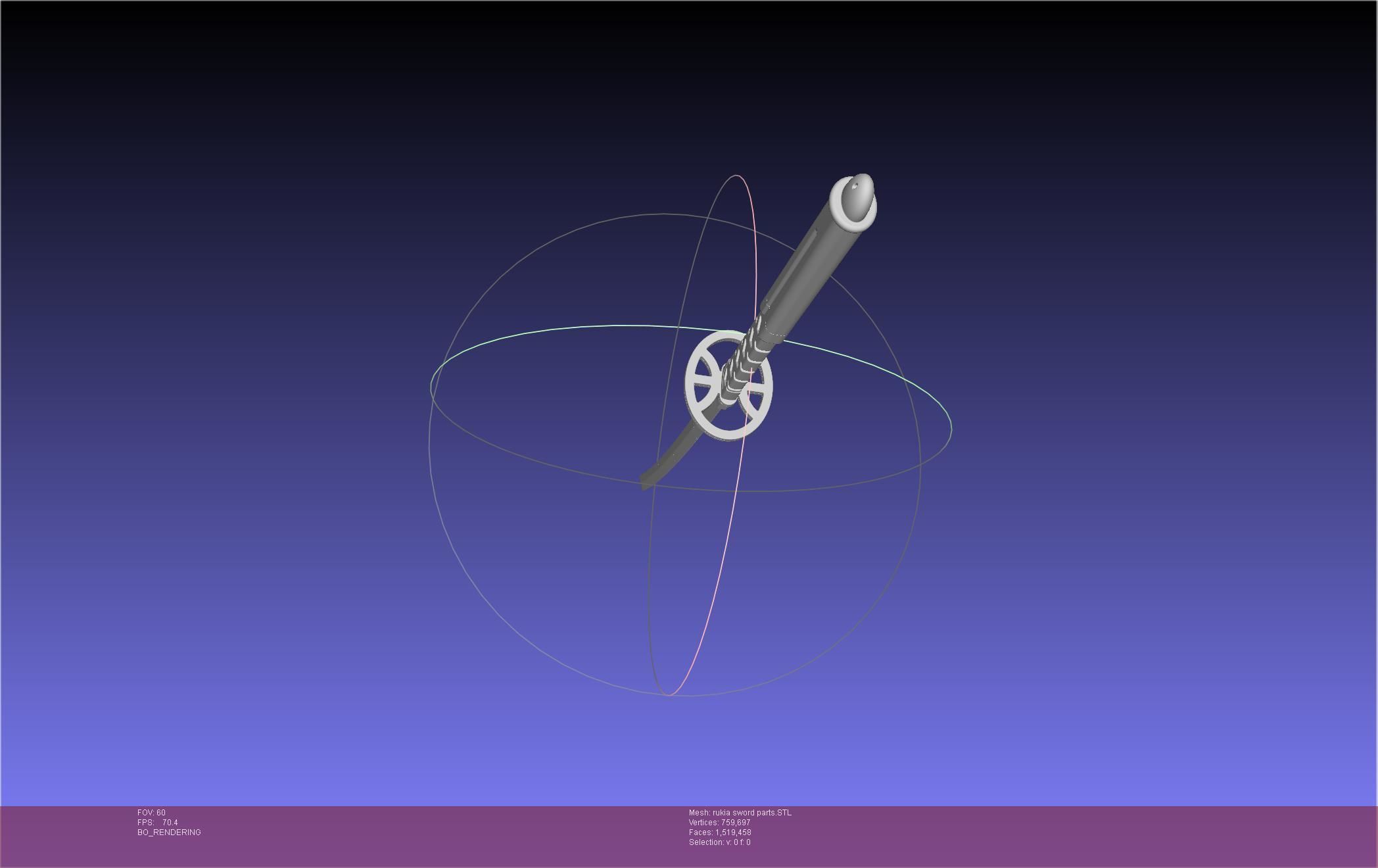 Bleach Kuchiki Rukia Sword Printable Assembly 3D print model_53