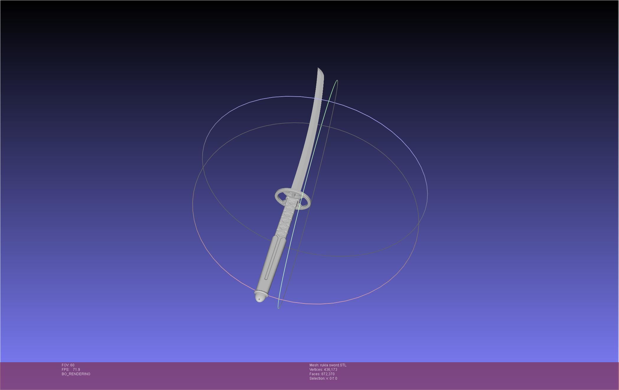 Bleach Kuchiki Rukia Sword Printable Assembly 3D print model_5