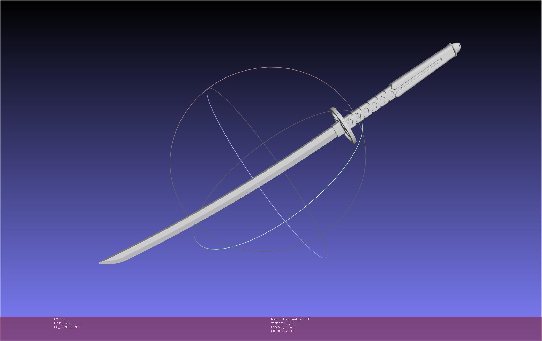 Bleach Kuchiki Rukia Sword Printable Assembly 3D print model_48