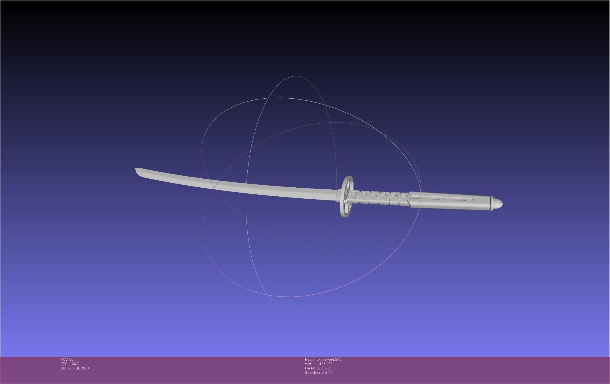 Bleach Kuchiki Rukia Sword Printable Assembly 3D print model_25
