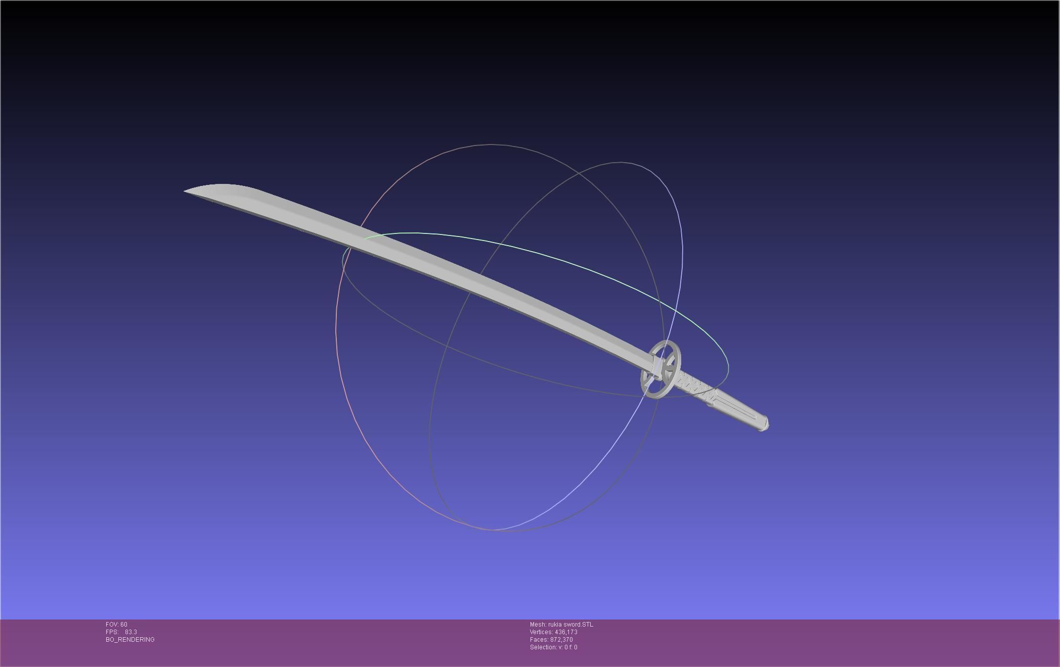 Bleach Kuchiki Rukia Sword Printable Assembly 3D print model_35