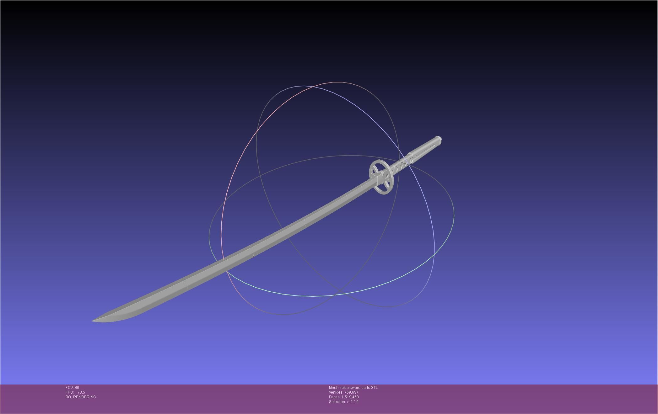 Bleach Kuchiki Rukia Sword Printable Assembly 3D print model_50