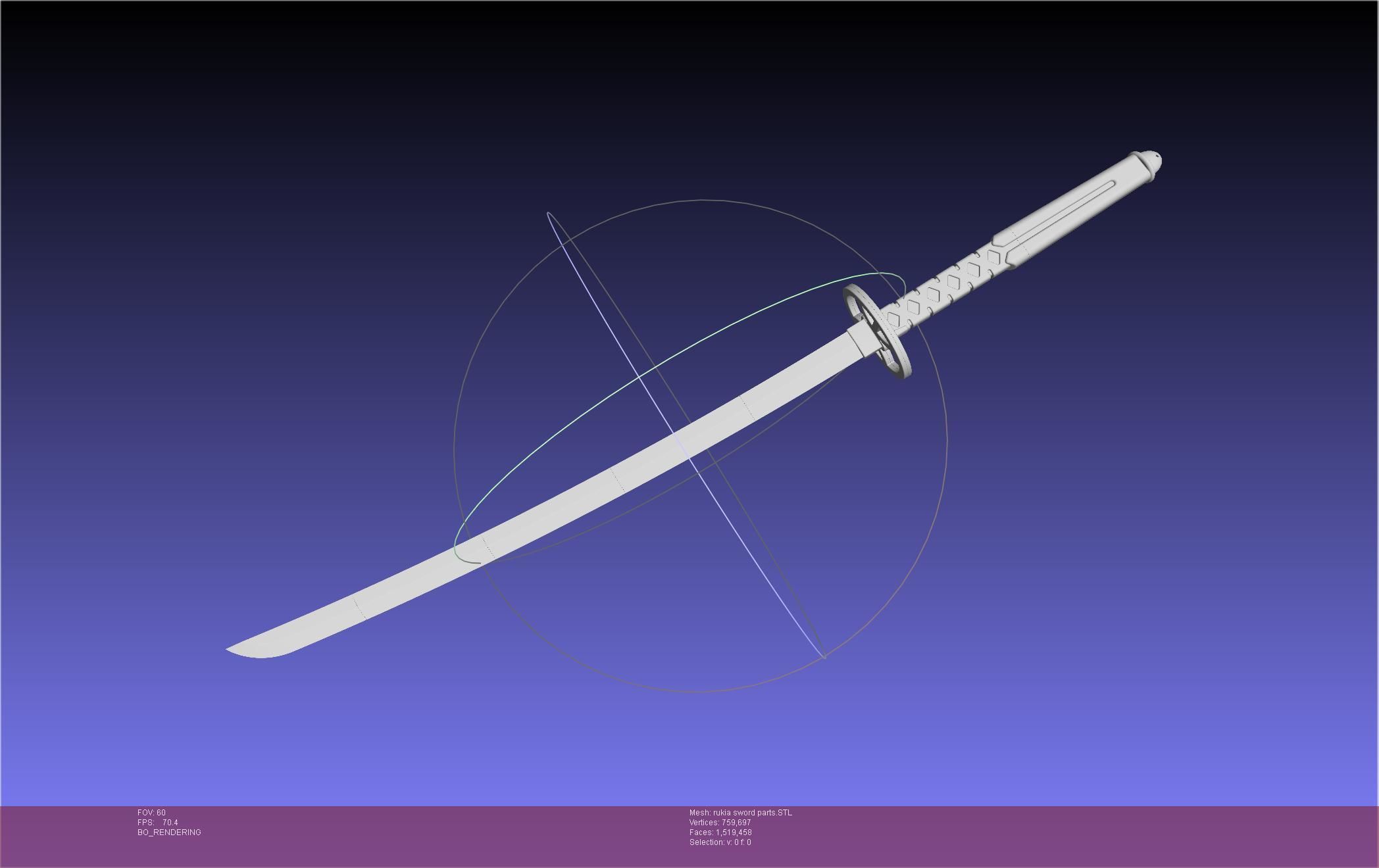 Bleach Kuchiki Rukia Sword Printable Assembly 3D print model_47
