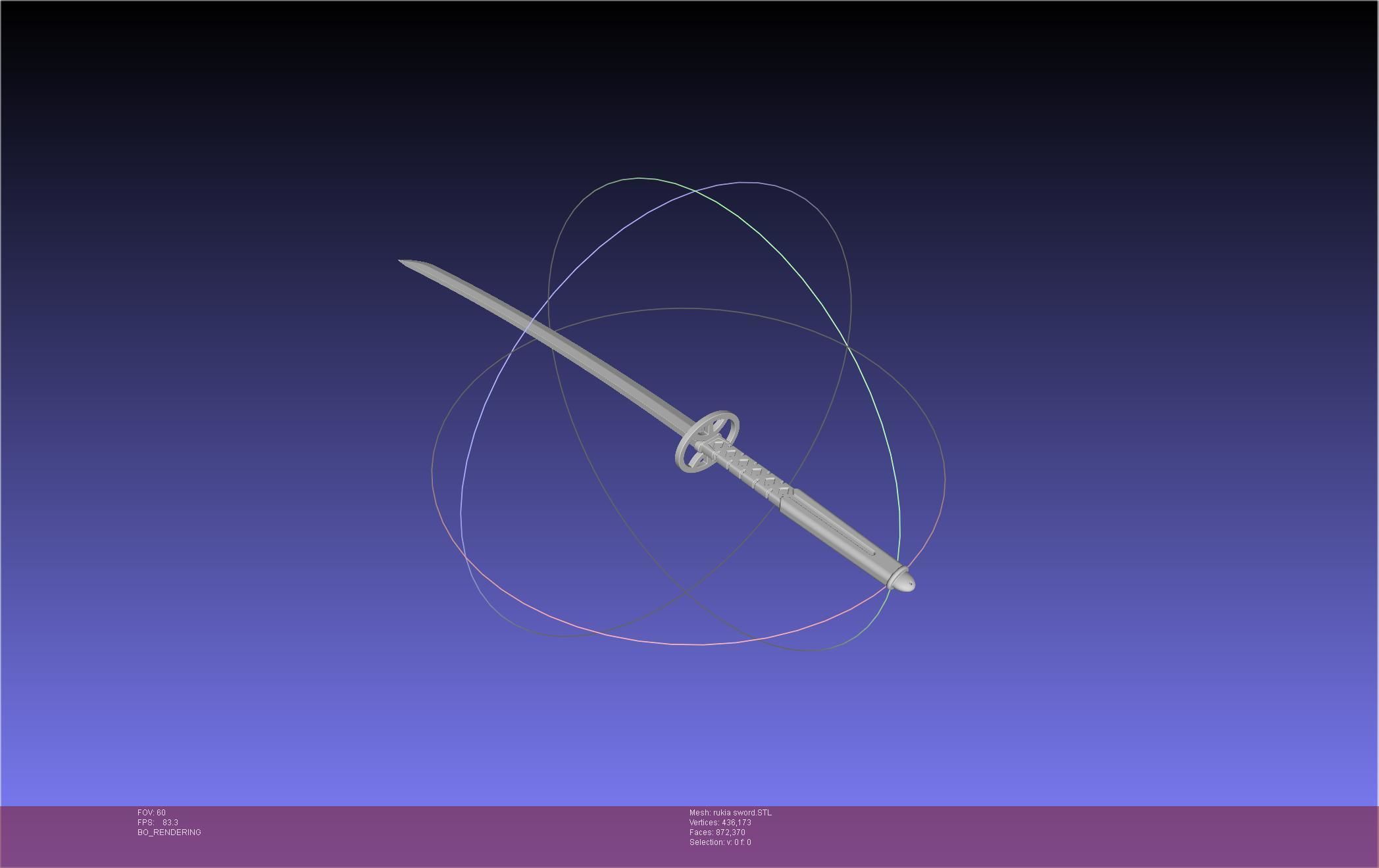 Bleach Kuchiki Rukia Sword Printable Assembly 3D print model_22