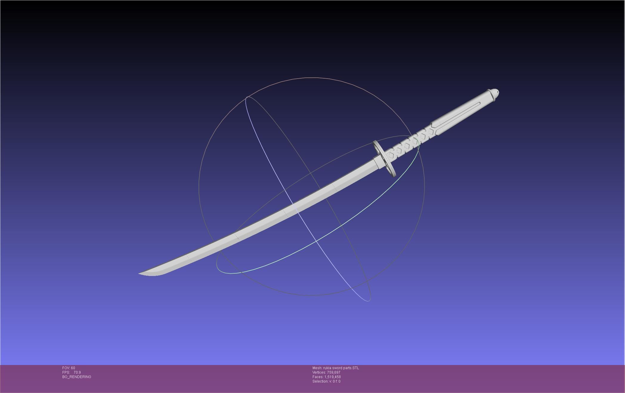 Bleach Kuchiki Rukia Sword Printable Assembly 3D print model_51