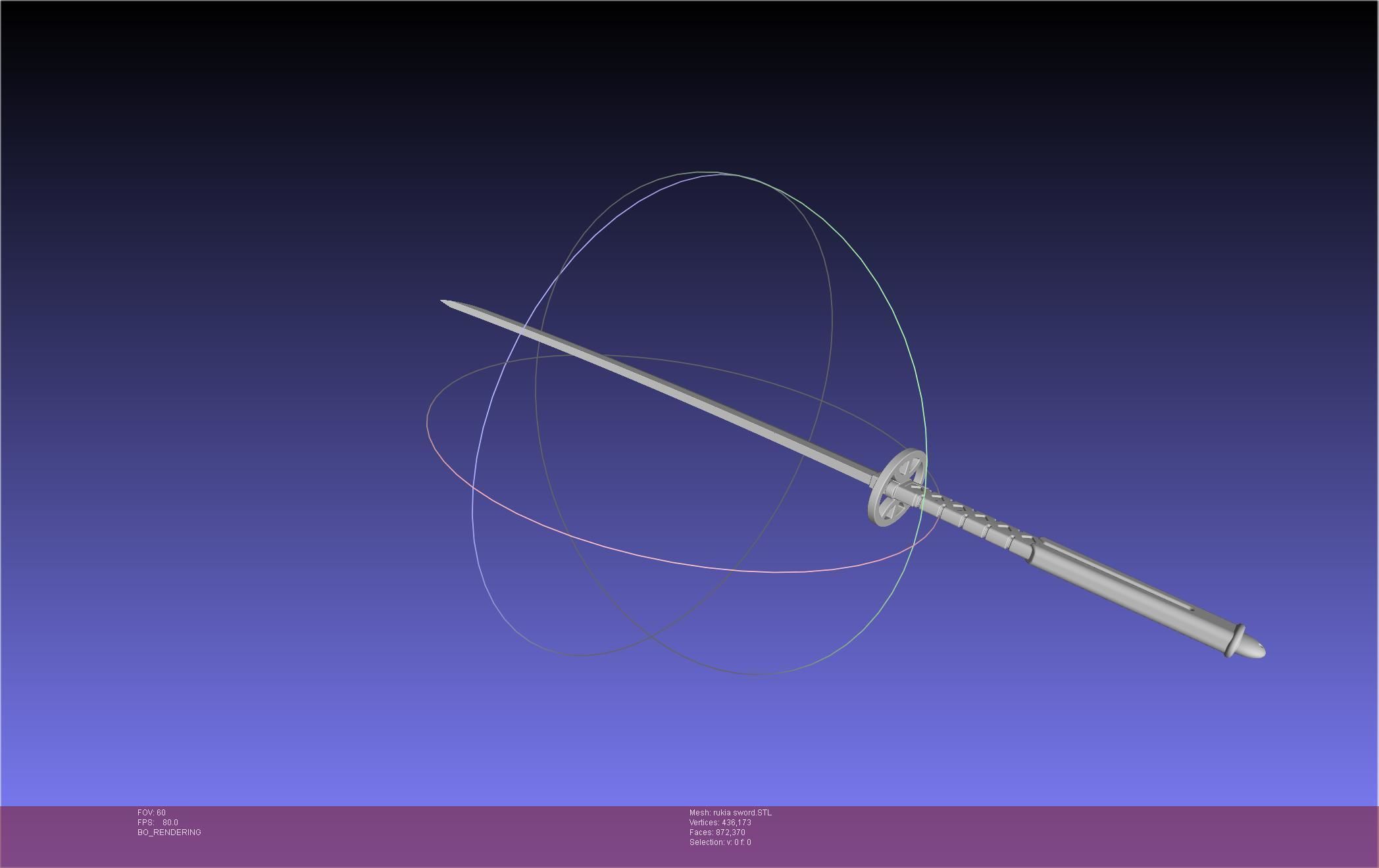 Bleach Kuchiki Rukia Sword Printable Assembly 3D print model_36