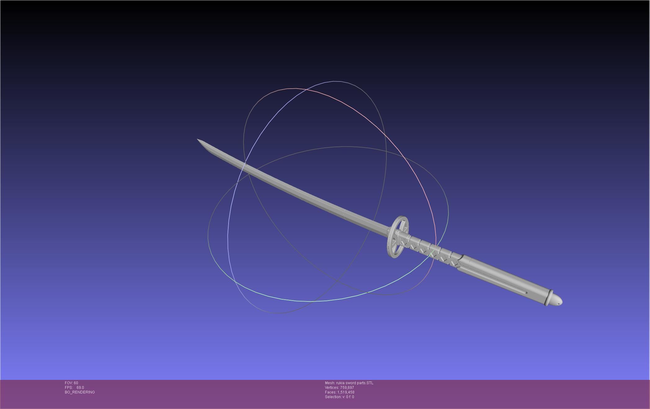 Bleach Kuchiki Rukia Sword Printable Assembly 3D print model_55