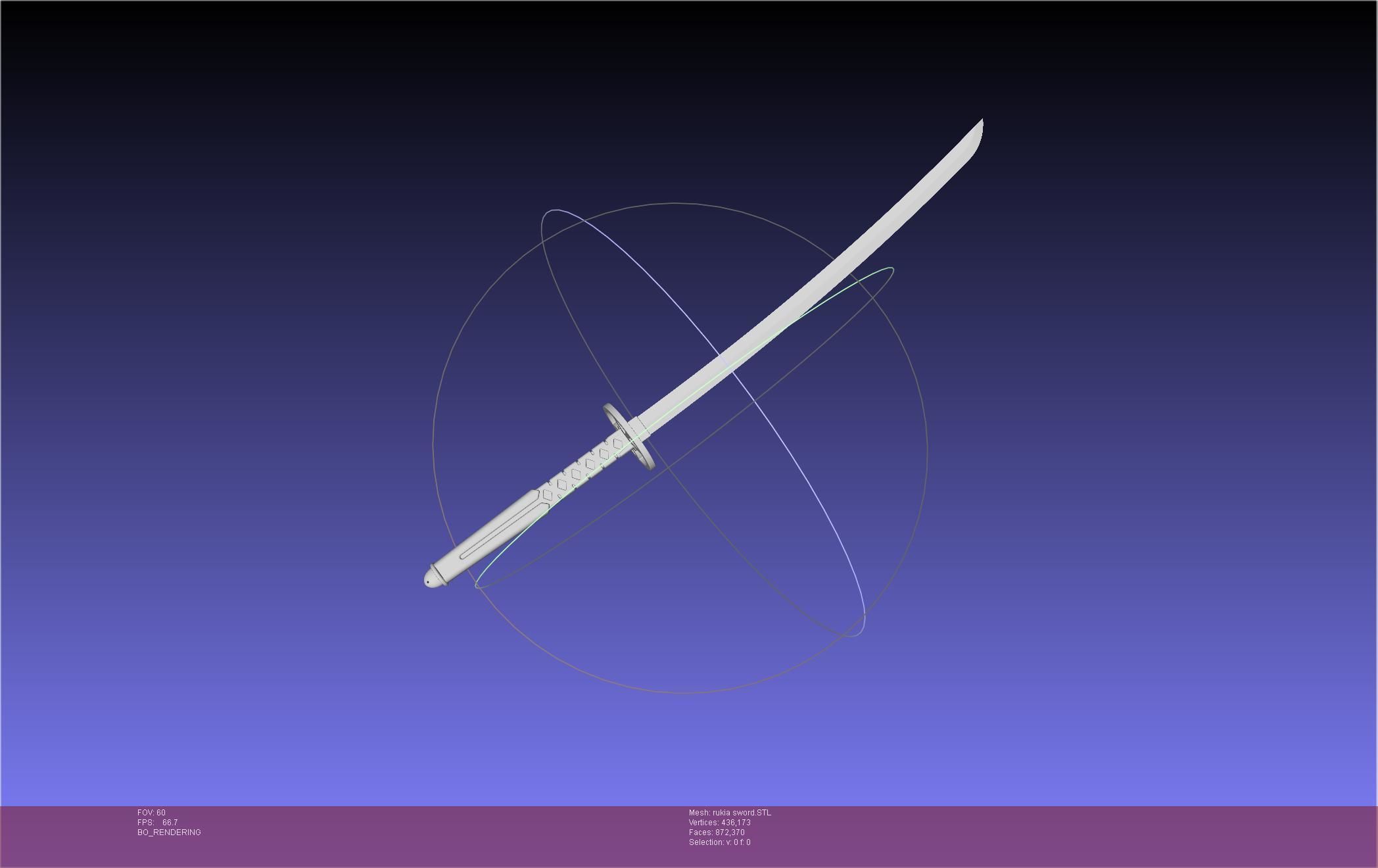 Bleach Kuchiki Rukia Sword Printable Assembly 3D print model_3