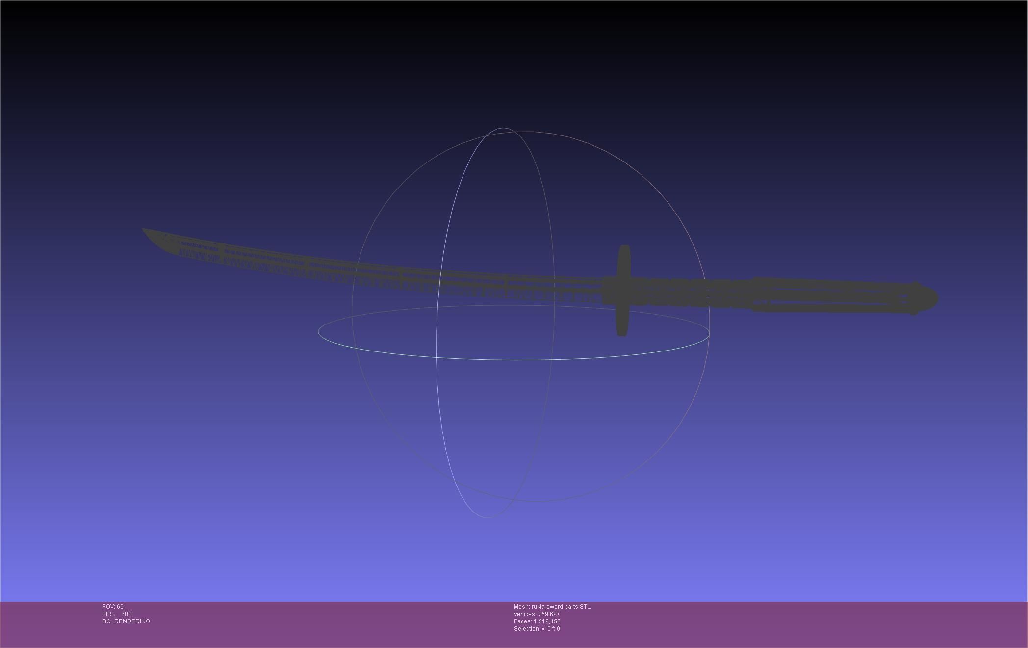 Bleach Kuchiki Rukia Sword Printable Assembly 3D print model_58